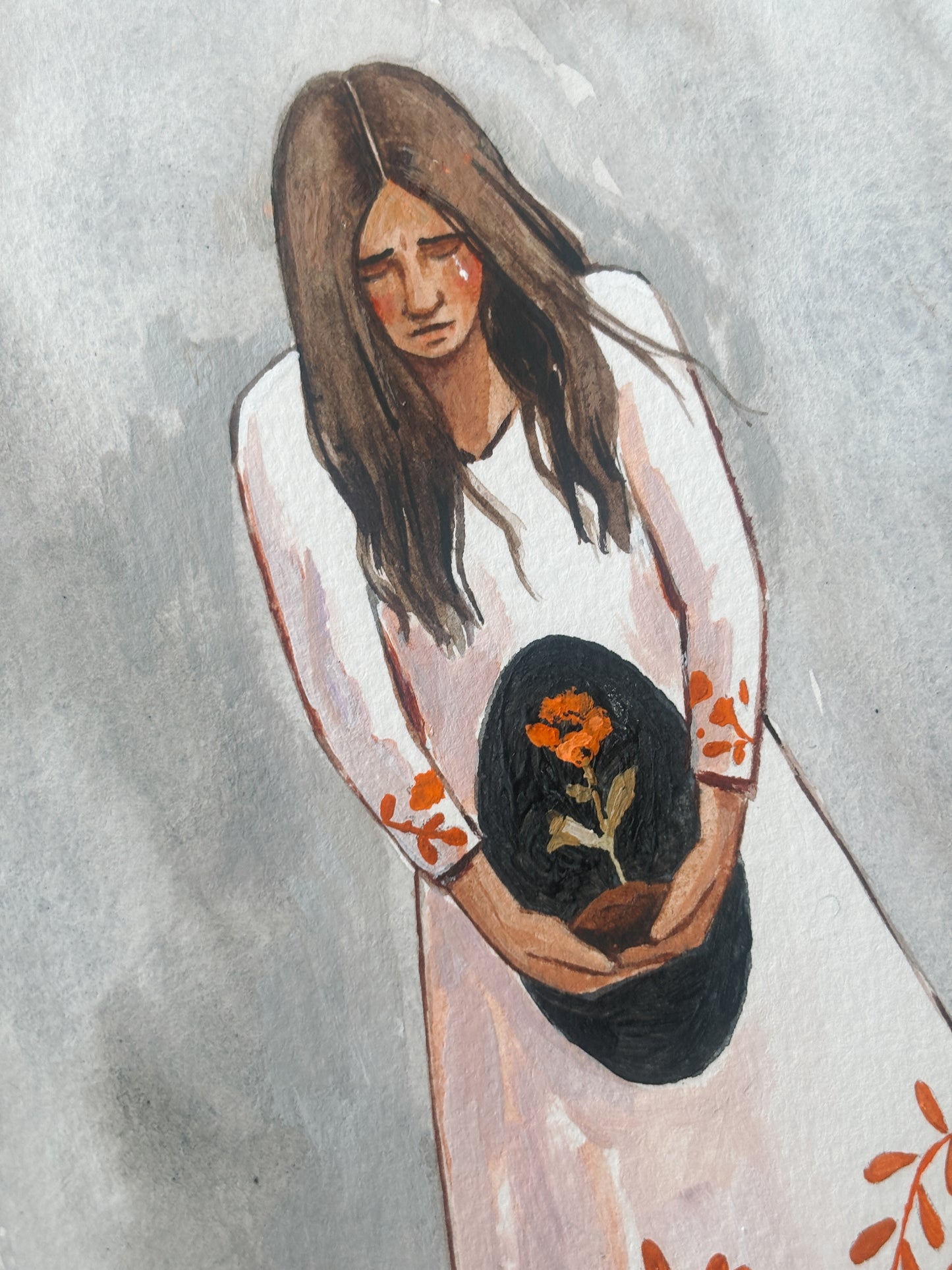 'Yearning' 5x7 inch original painting