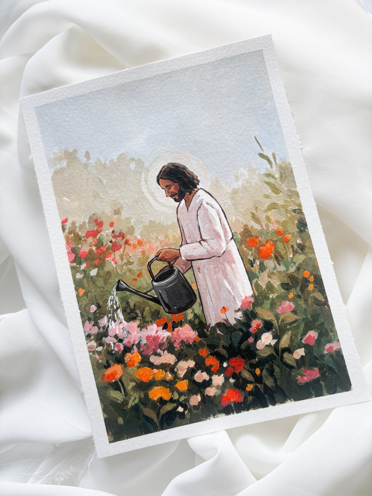 'The Gentle Gardener' 5x7 inch original painting