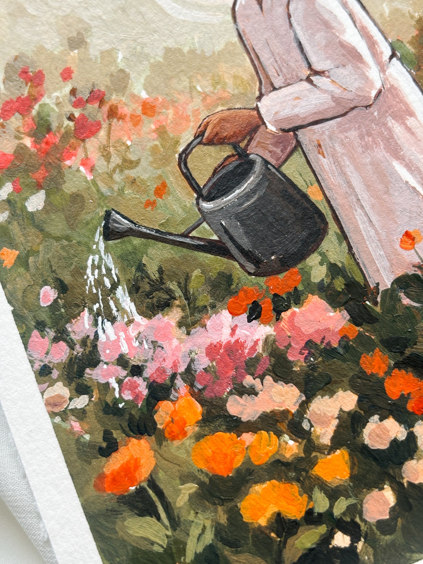 'The Gentle Gardener' 5x7 inch original painting