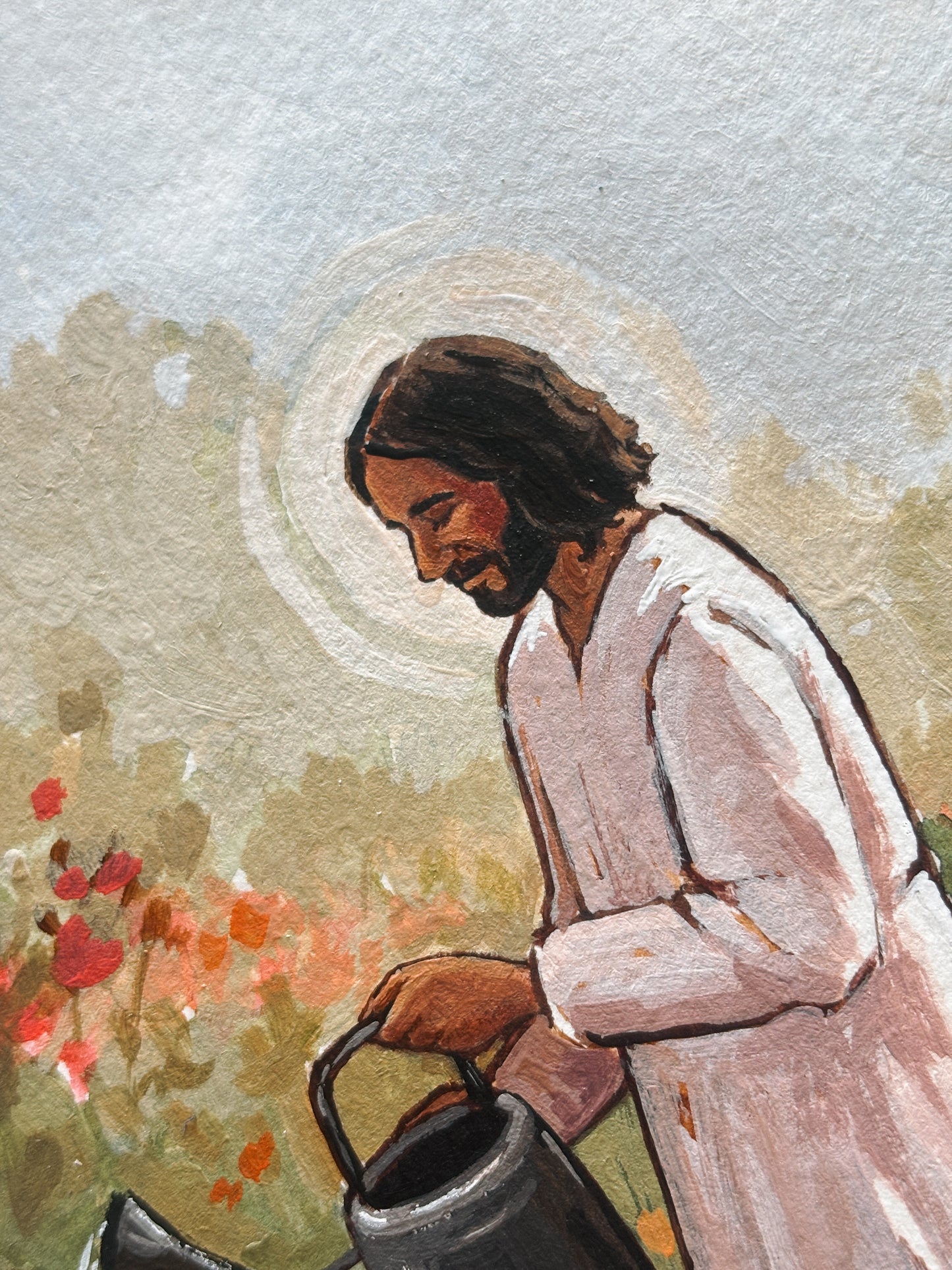 'The Gentle Gardener' 5x7 inch original painting