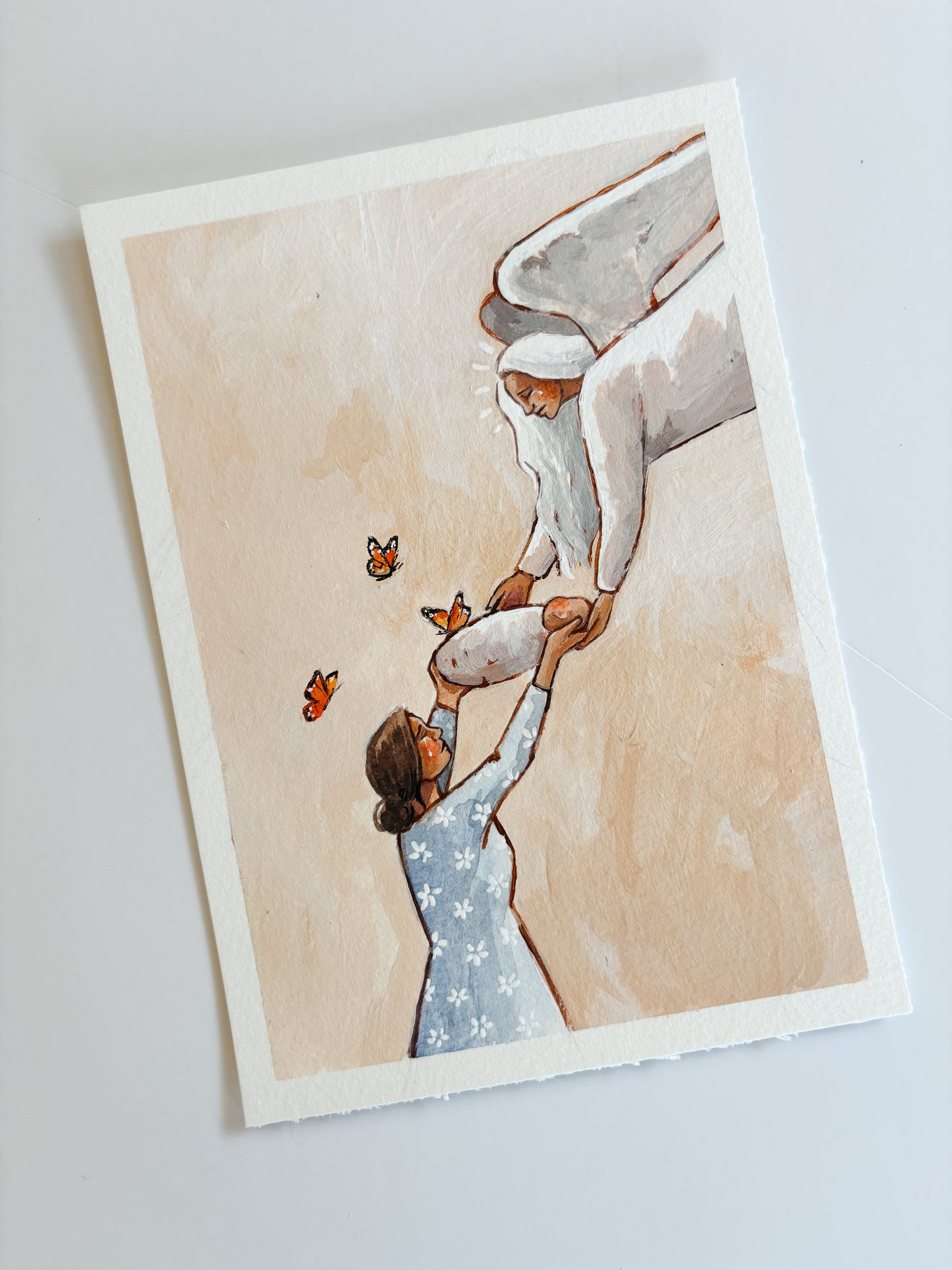'Among The Angels' 5x7 inch original painting