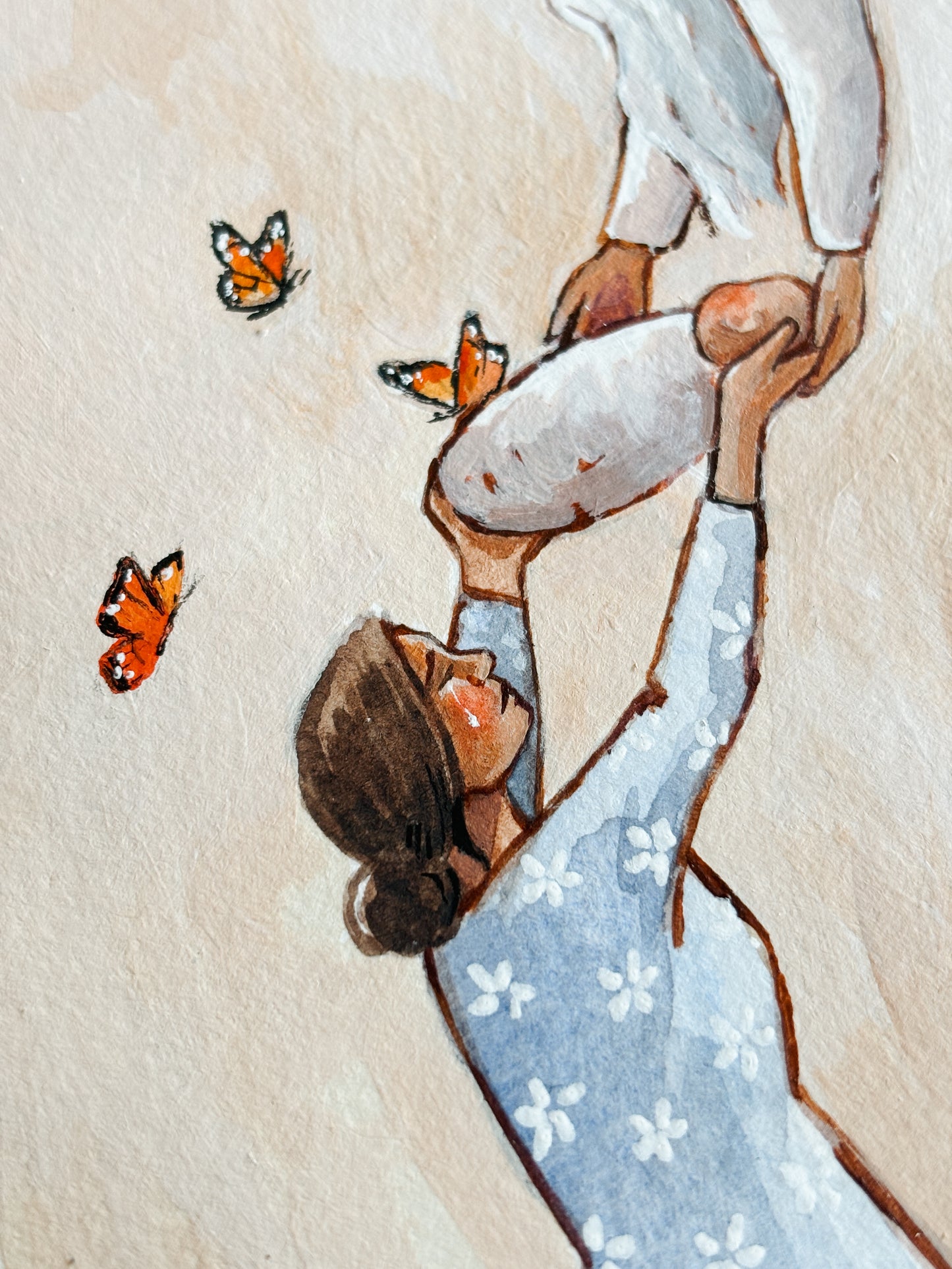 'Among The Angels' 5x7 inch original painting