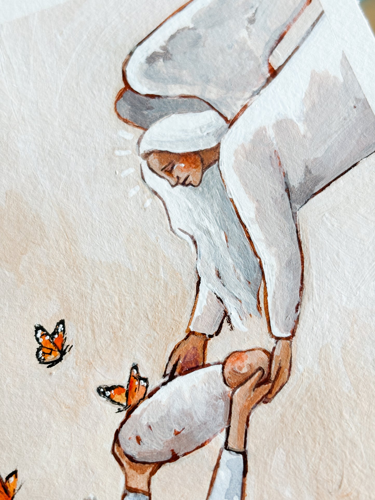 'Among The Angels' 5x7 inch original painting