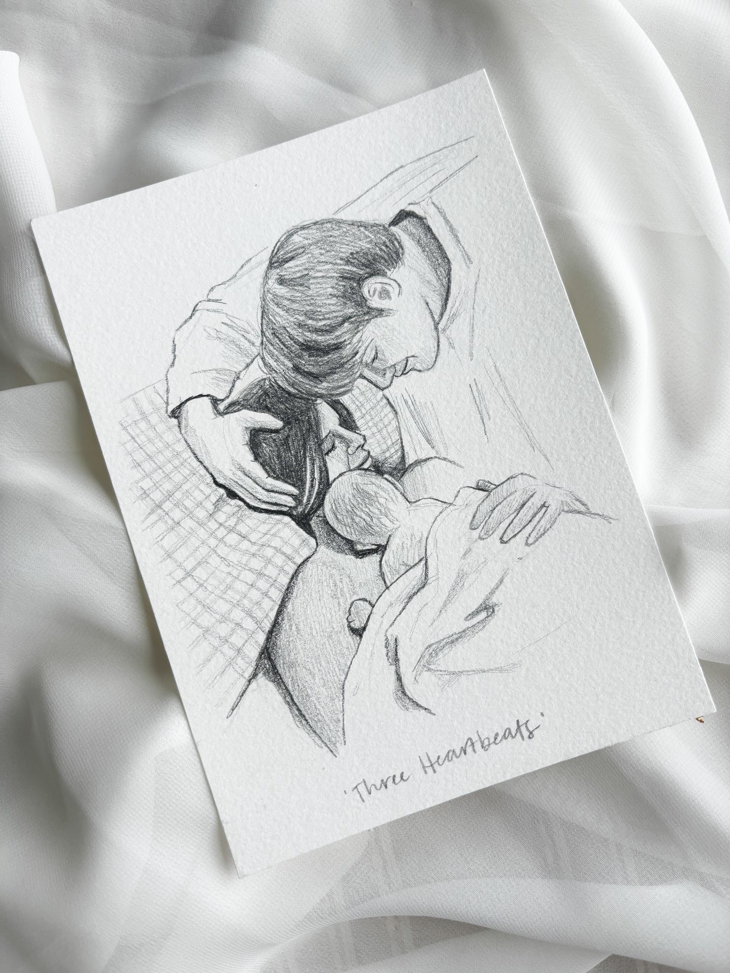 'Three Heartbeats' 5x7 inch original sketch