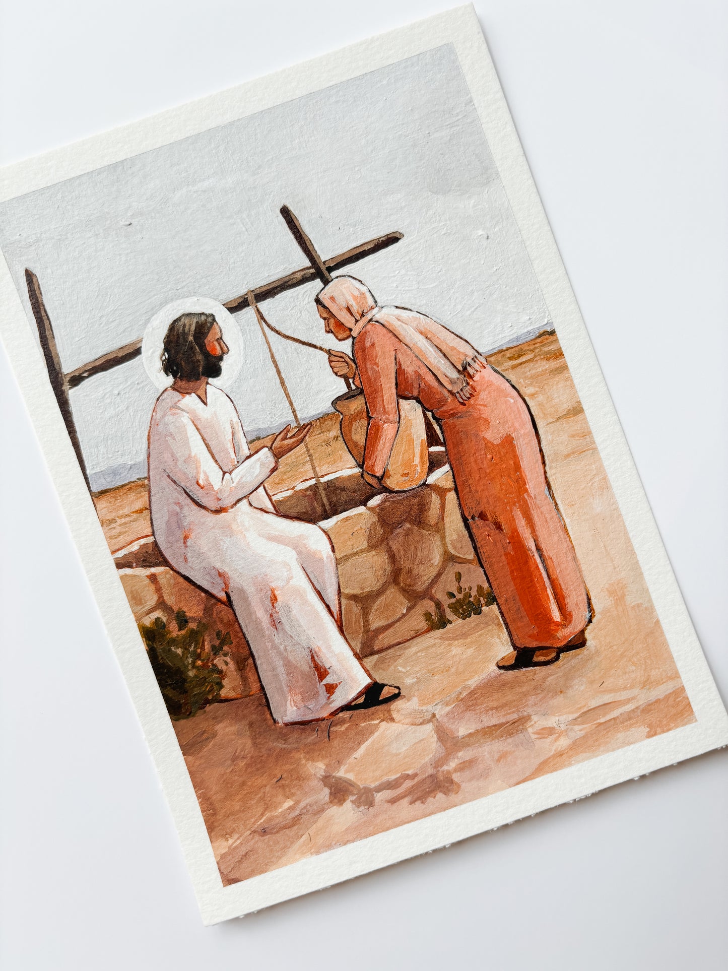 'The Woman At The Well' 5x7 inch original painting