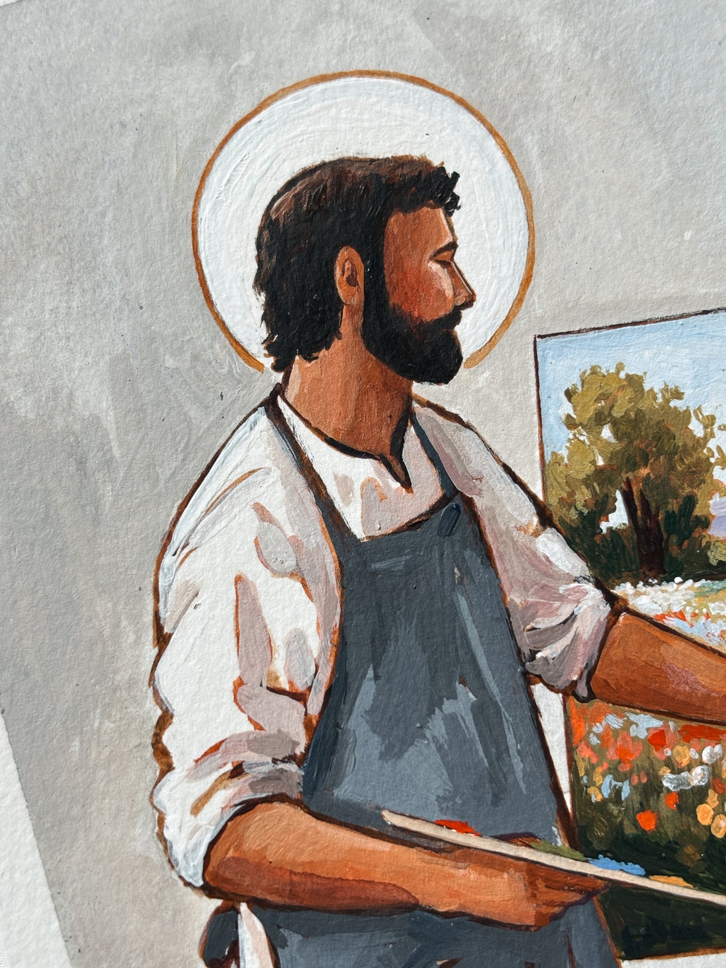 'The Master Artist At Work' 5x7 inch original painting