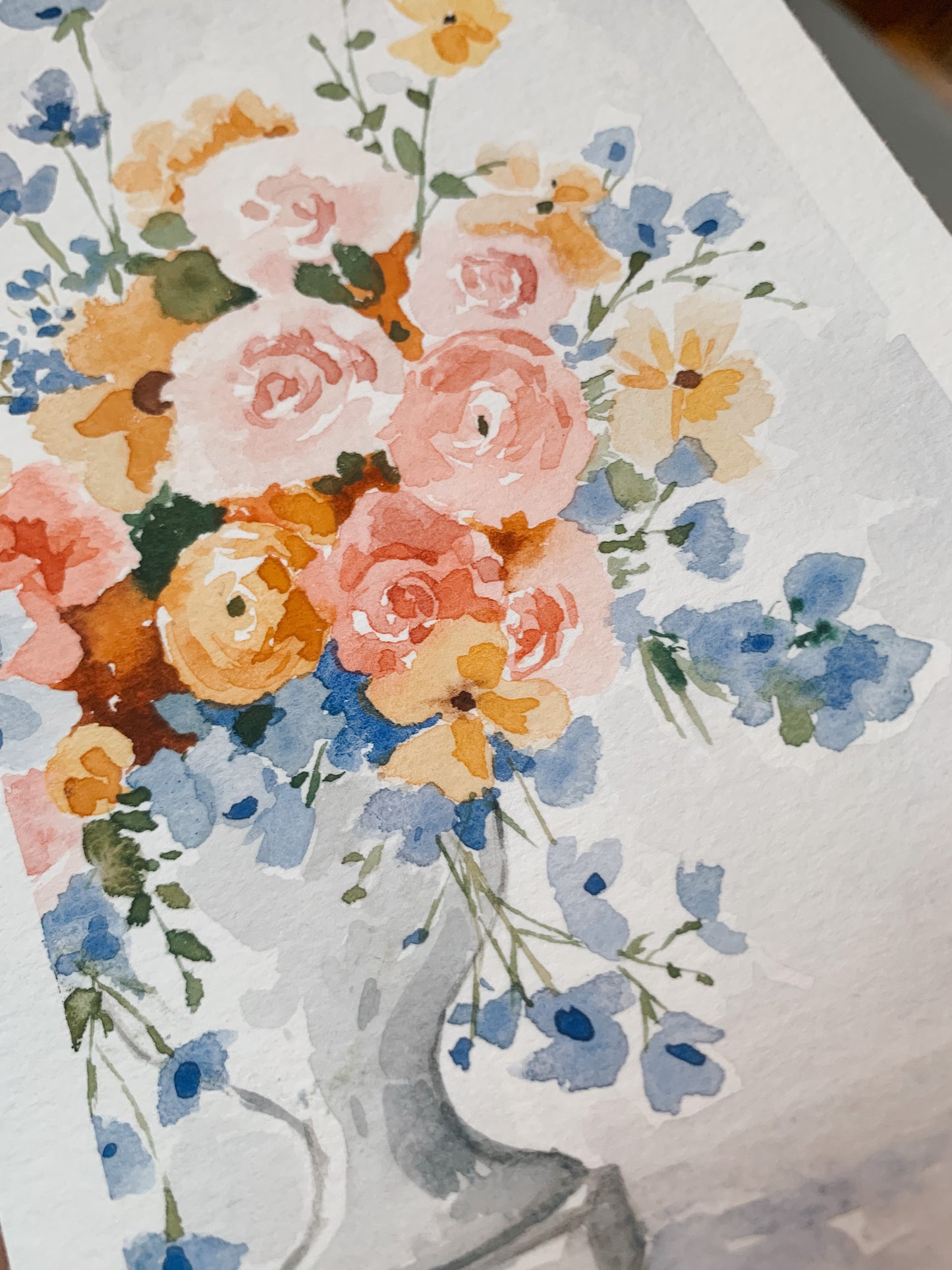 Yellow Florals Bouquet 4x6 original painting