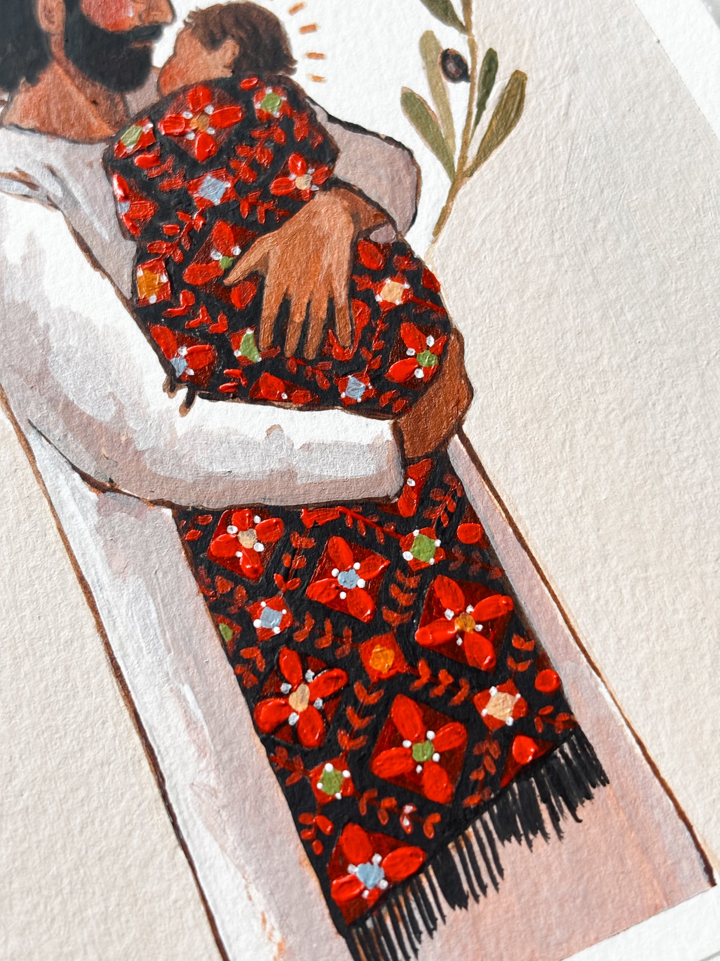 'Safe In The Arms Of Jesus' 5x7 inch original painting