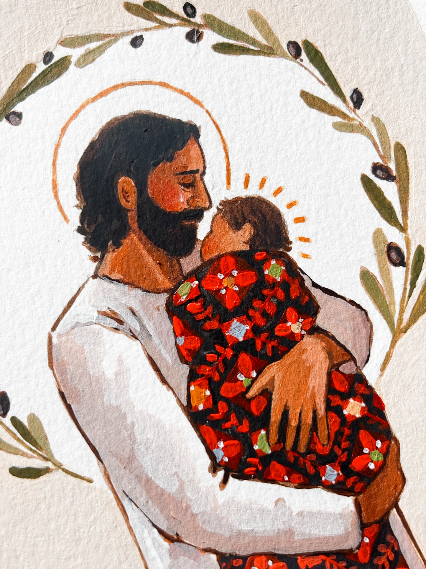 'Safe In The Arms Of Jesus' 5x7 inch original painting