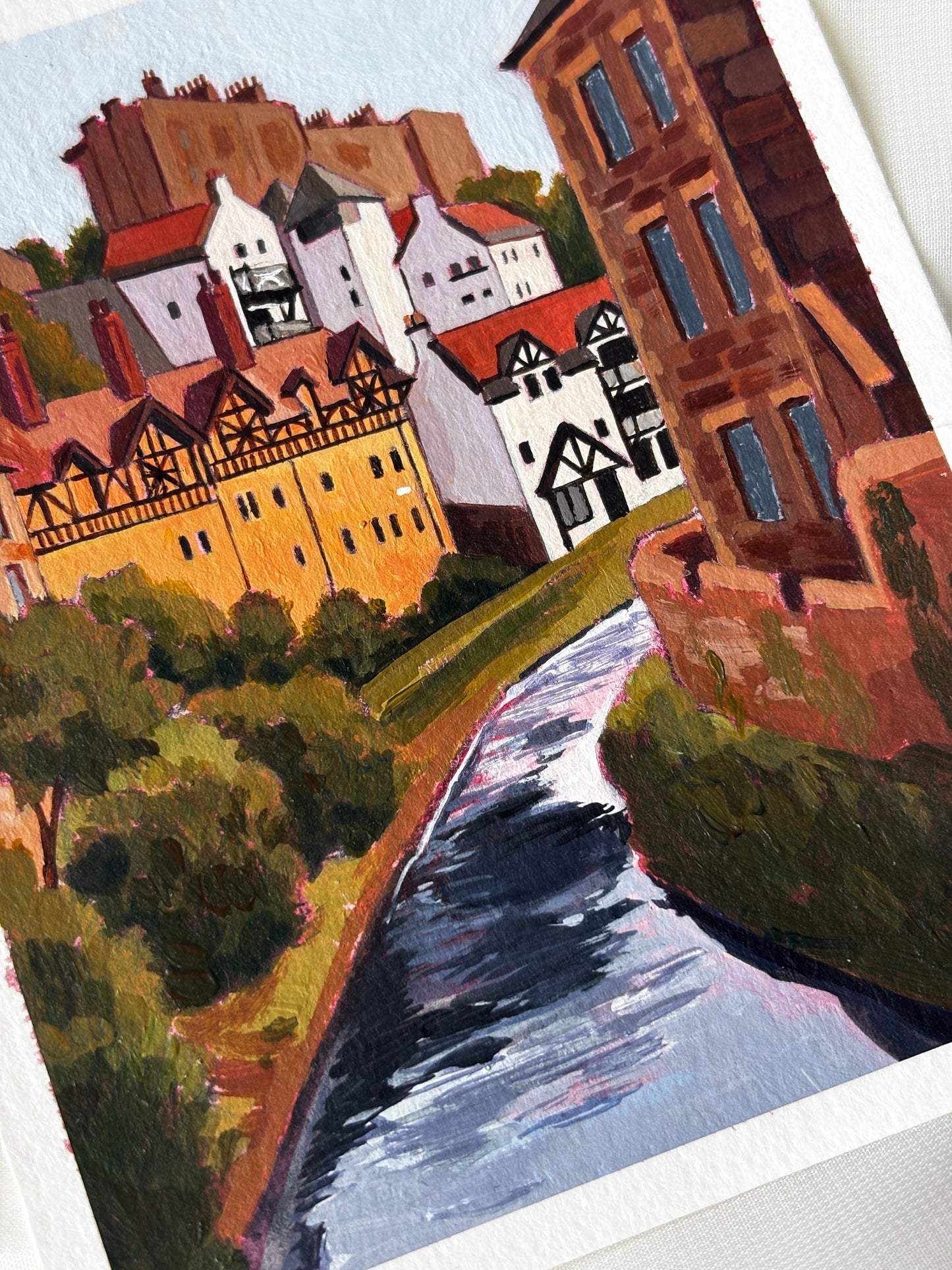 'Dean Village' 4x5 inch original painting