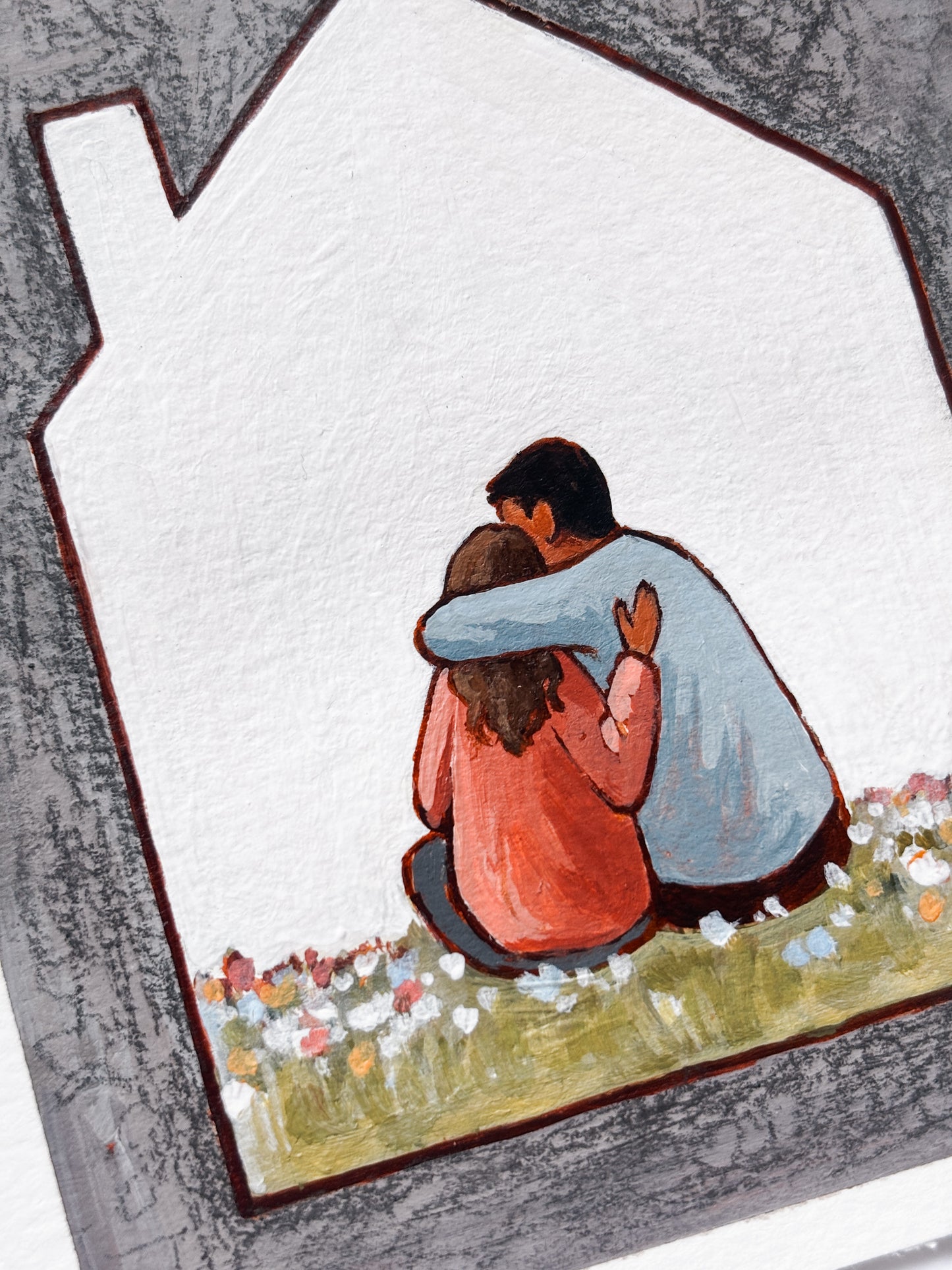 'Maybe Home Is A Person' 4x5 inch original painting