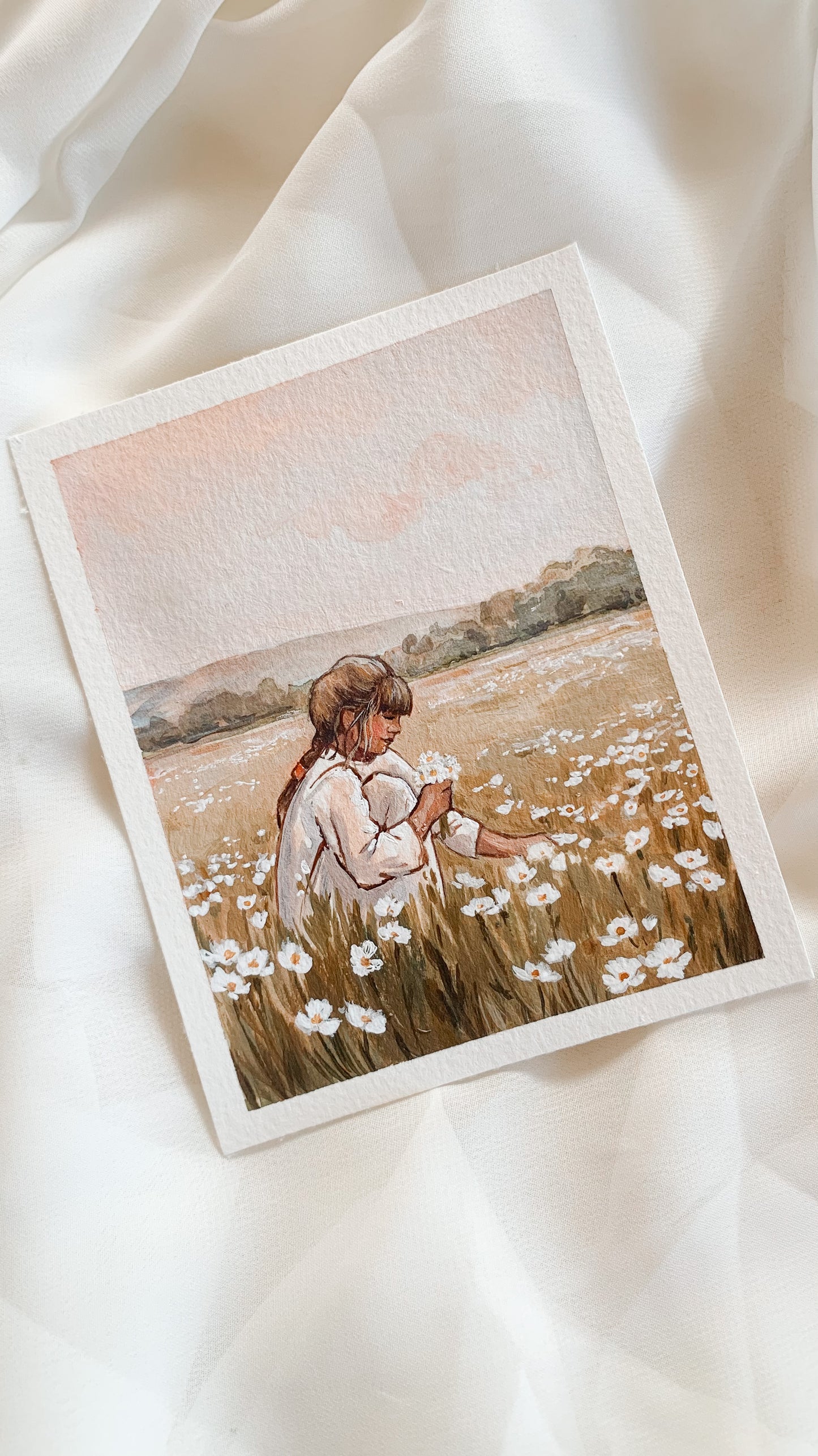 'Counting Blessings' 4x5 inch original painting