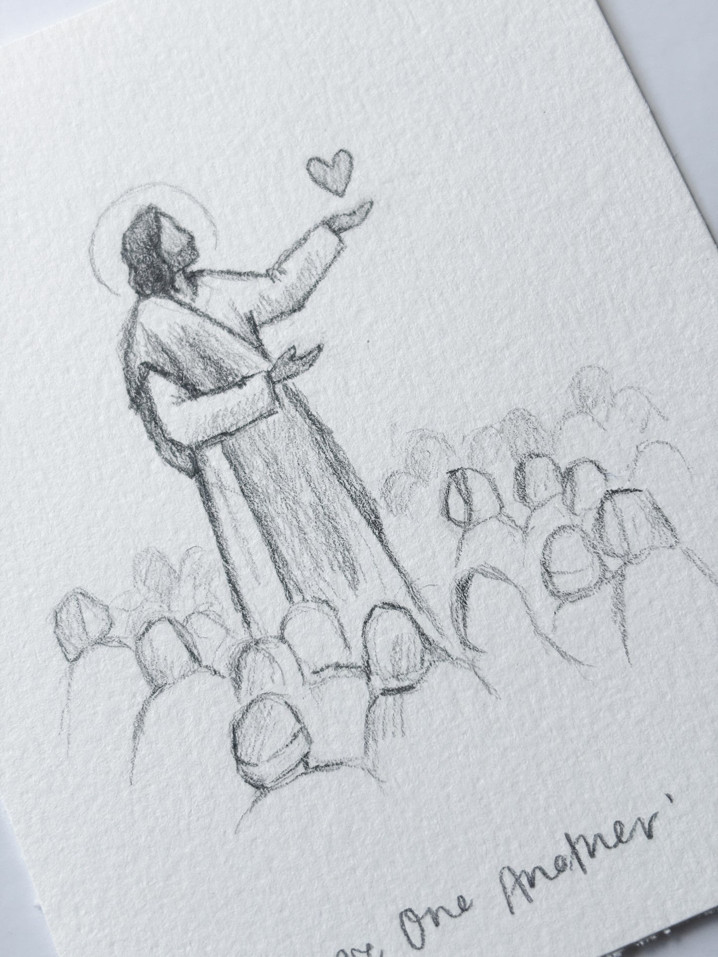 'Love One Another' 4x5 inch original sketch