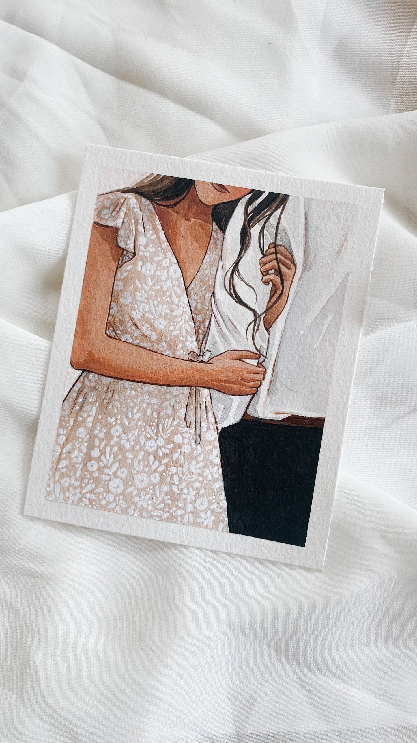 'Leaning On Something Steady' 4x5 inch original painting