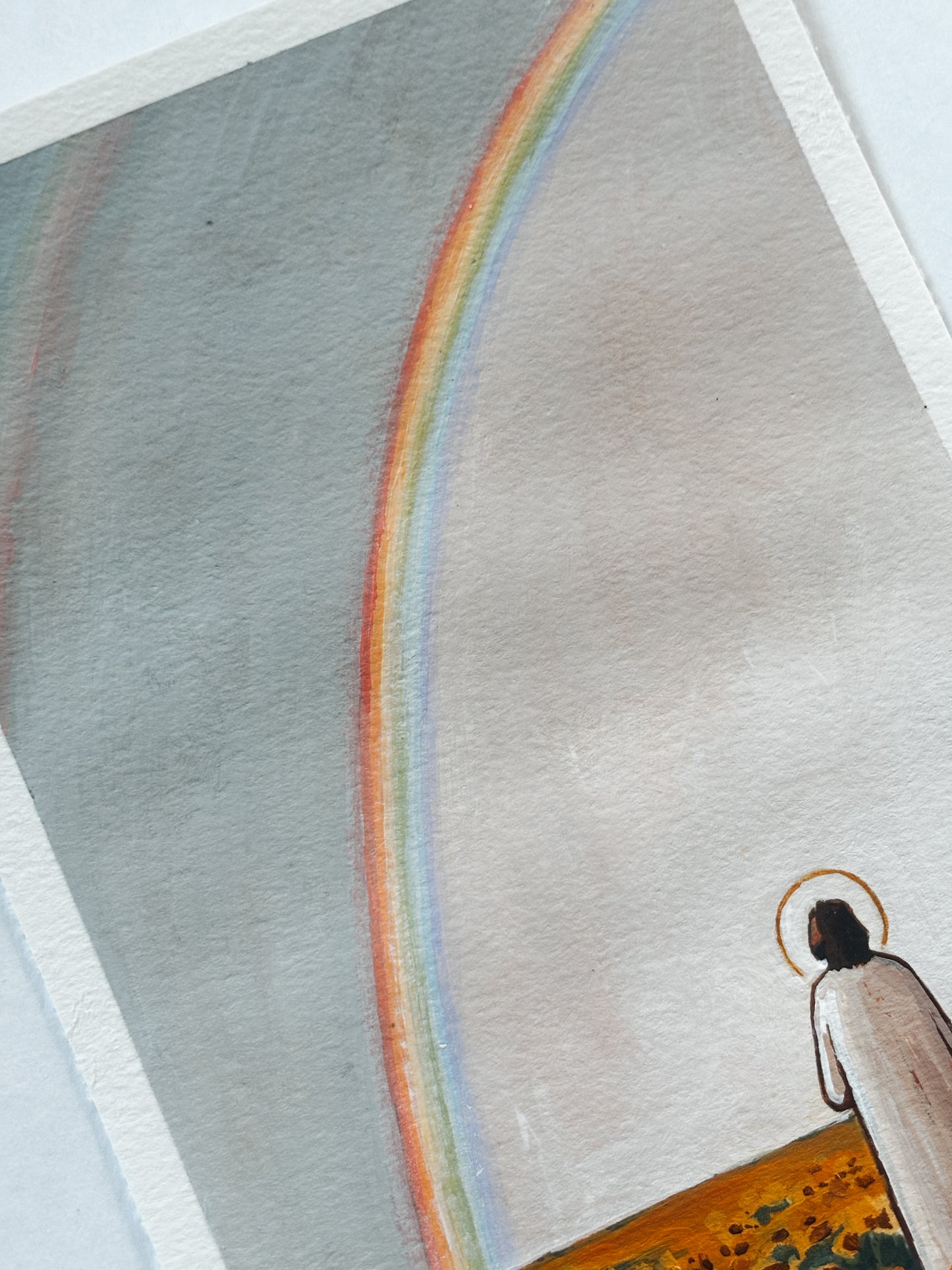 'After Rain, Always A Rainbow' 5x7 inch original painting