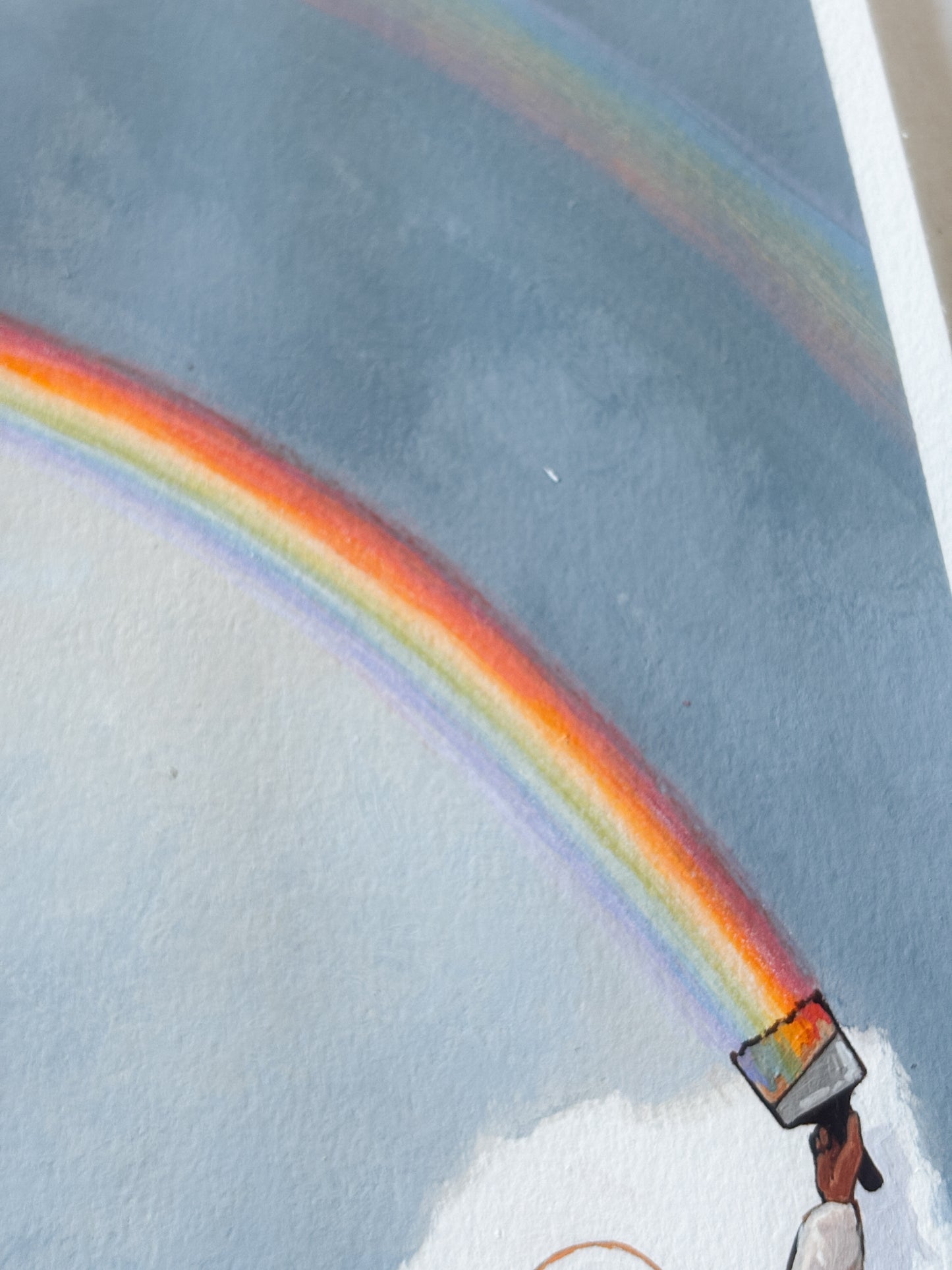 'He Who Paints The Rainbows' 8x10 inch original painting