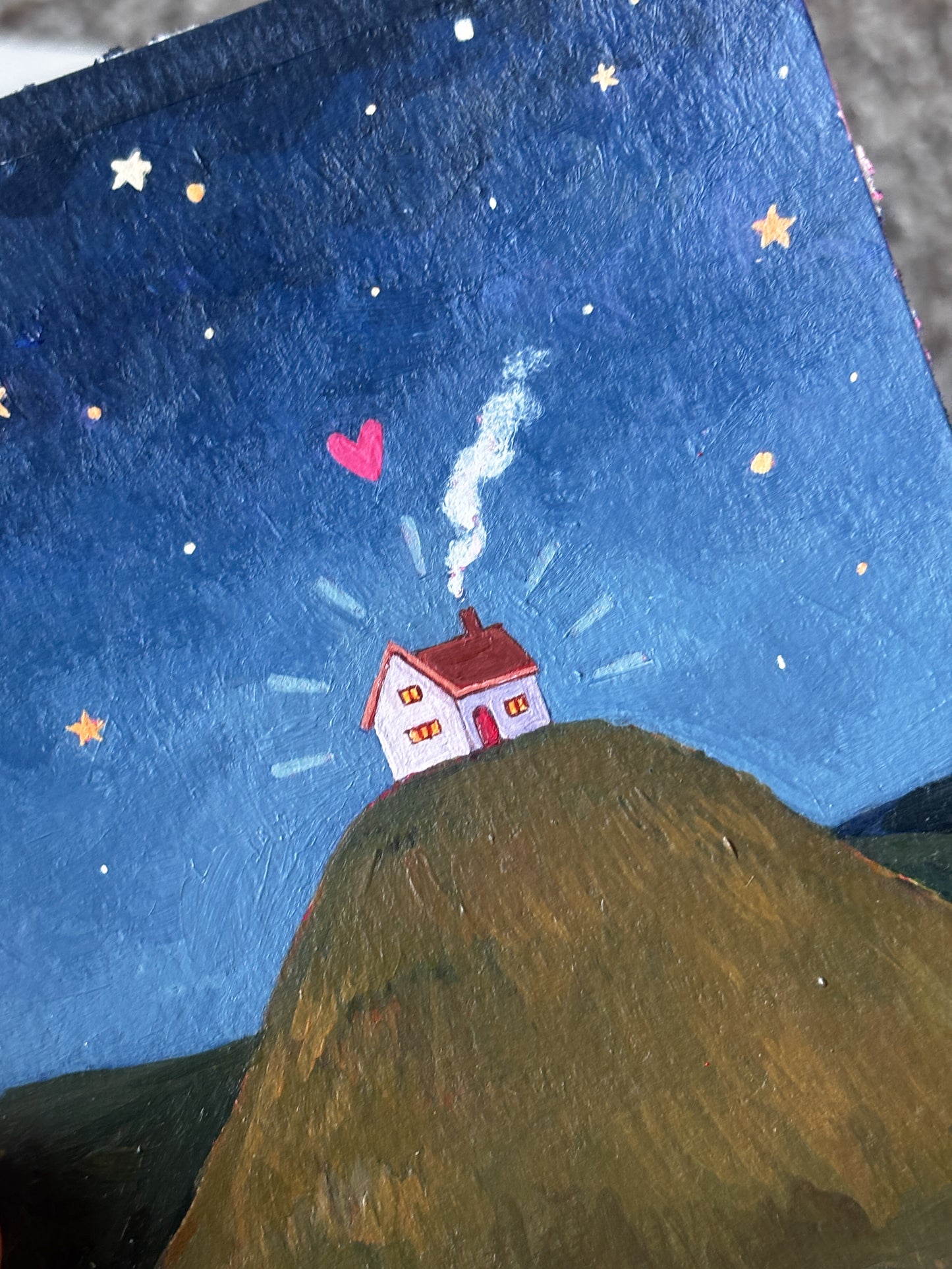'A Home Is A Little Church' 4x5 inch original painting