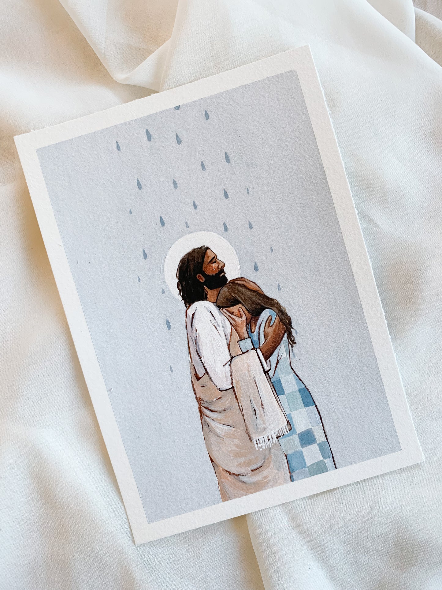 'When The Blues Came, And The Rains Fell, He Was There' 5x7 inch original painting