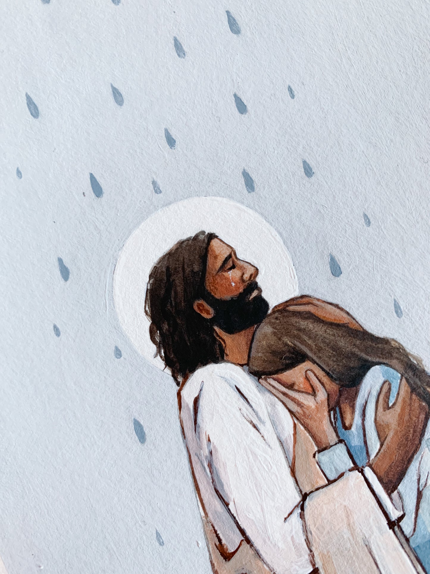 'When The Blues Came, And The Rains Fell, He Was There' 5x7 inch original painting