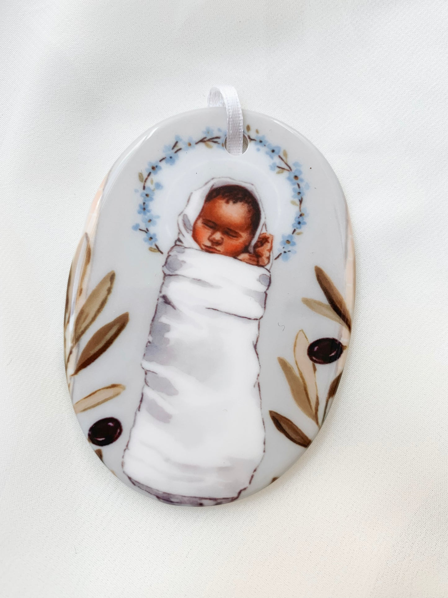 'Laid Down His Sweet Head' Porcelain Ornament