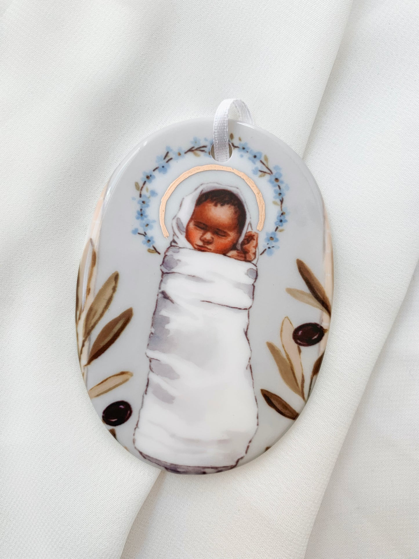 'Laid Down His Sweet Head' Porcelain Ornament