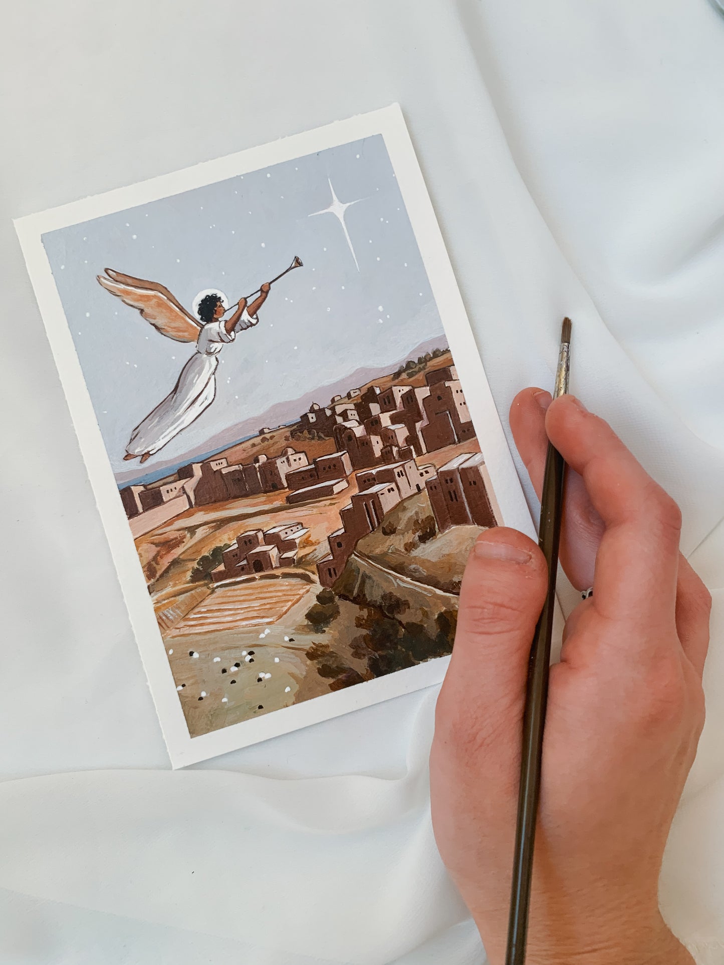 'Good Tidings Of Great Joy' 5x7 inch original painting