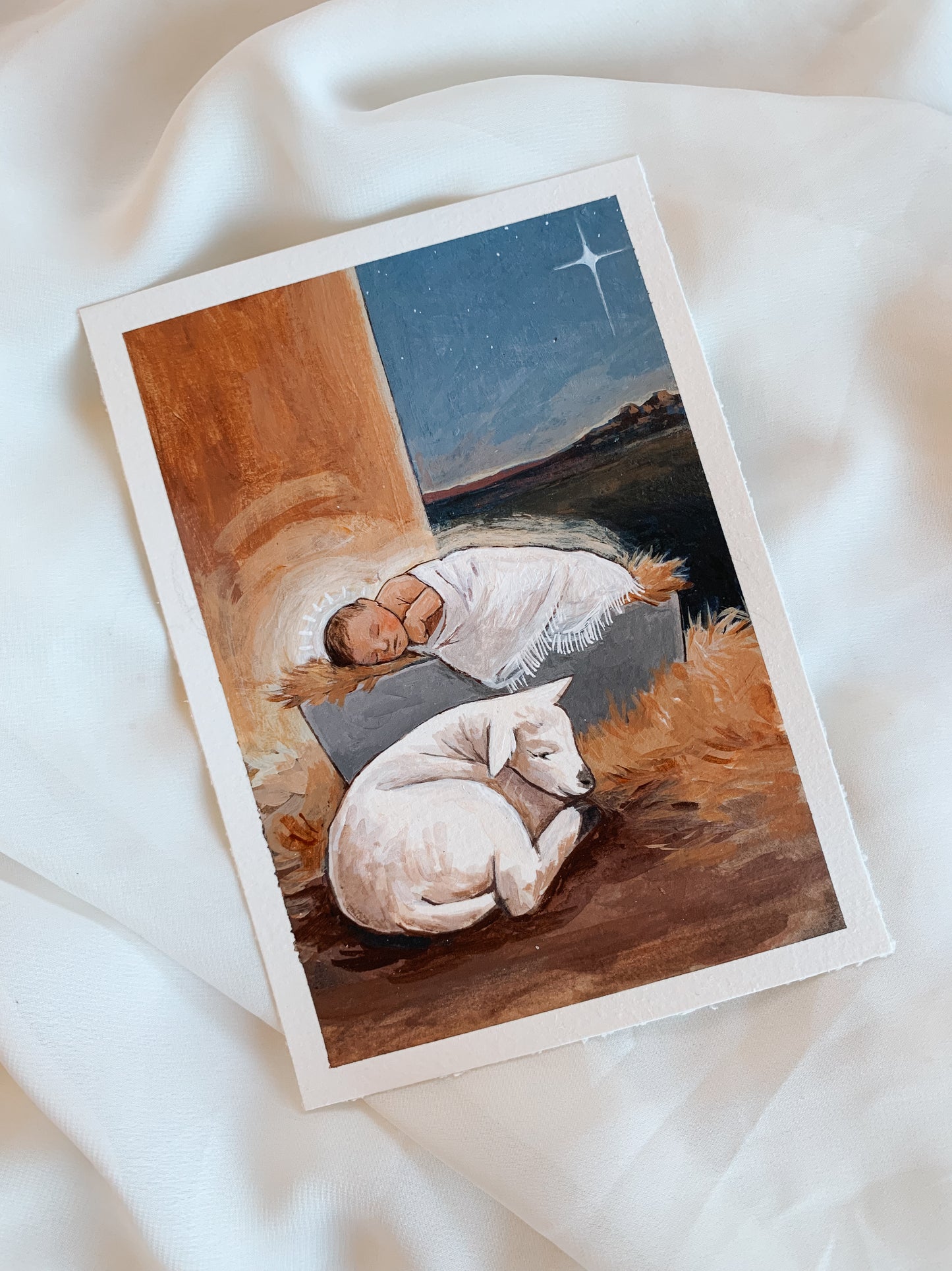 'Sleep In Heavenly Peace' 5x7 inch original painting