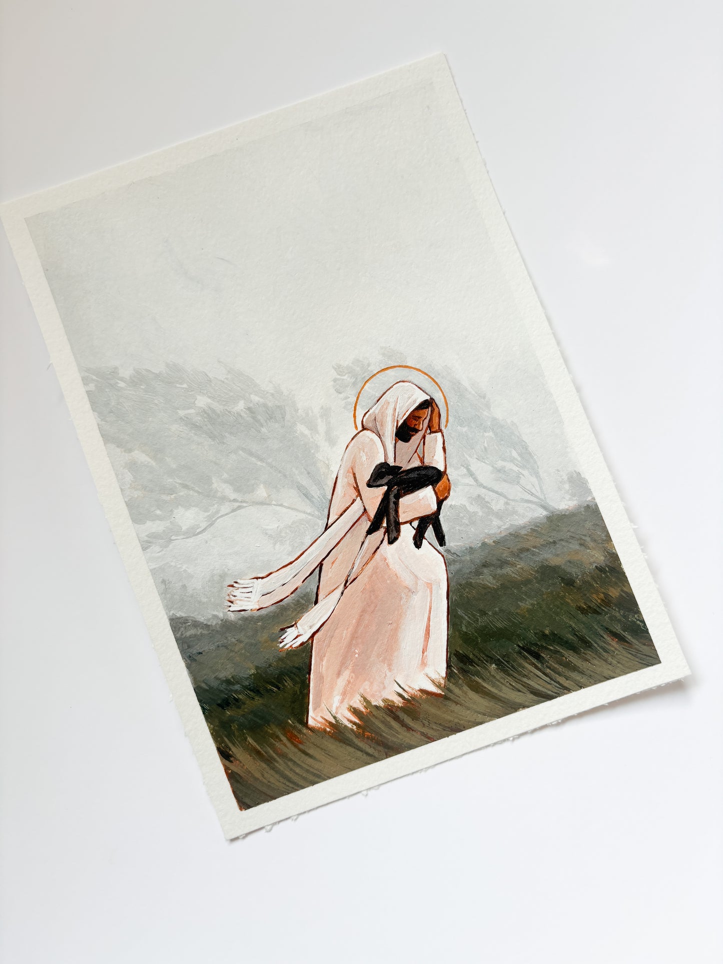'Through Wind And Rain' 5x7 inch original painting