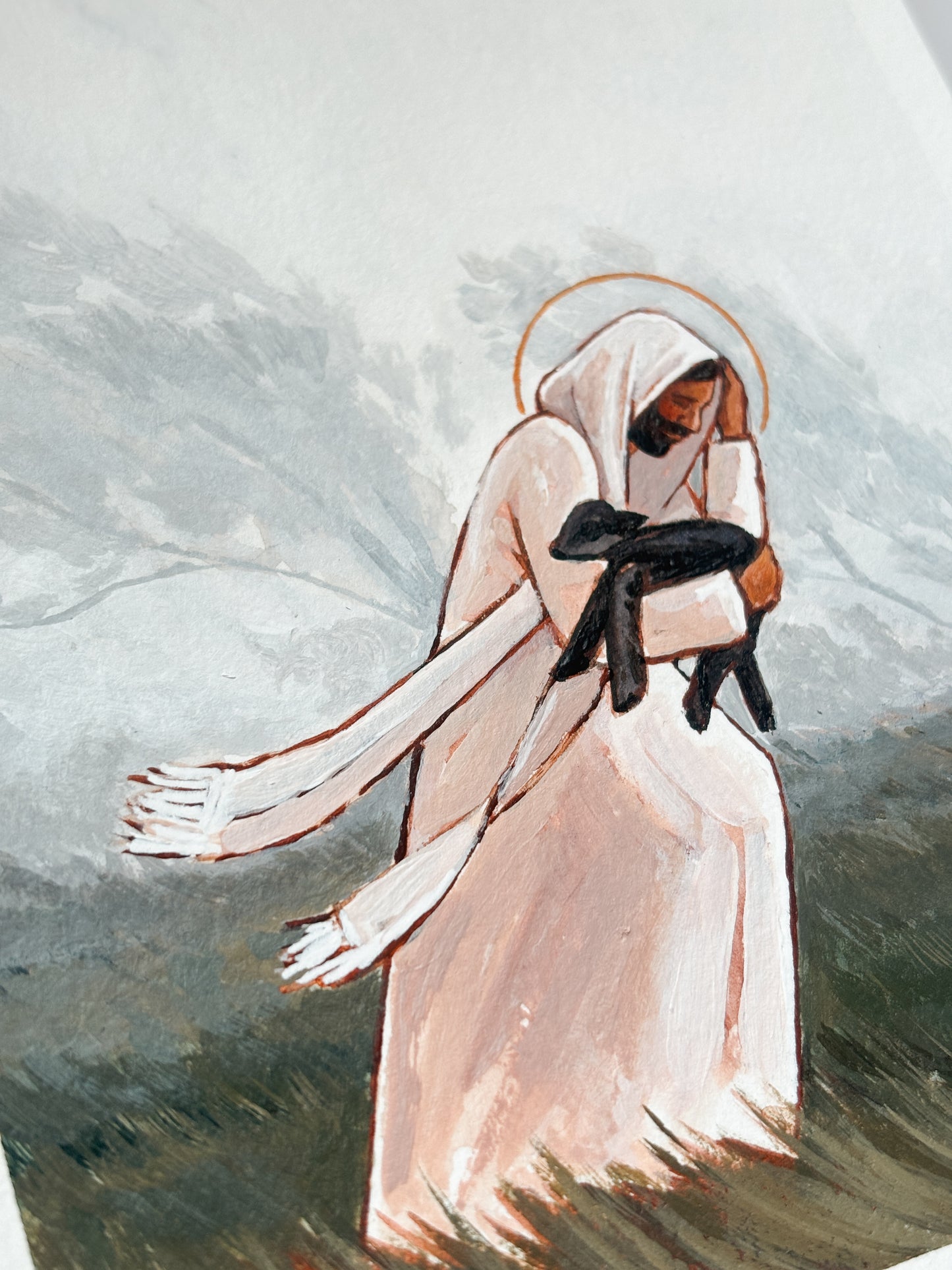 'Through Wind And Rain' 5x7 inch original painting