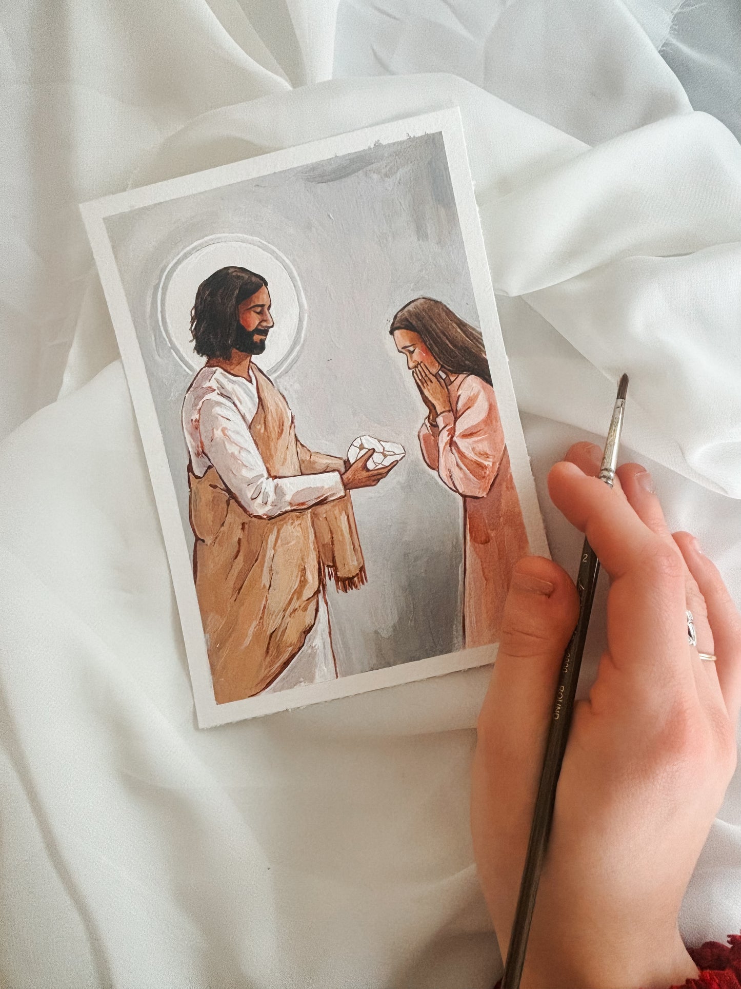 'Only He Can Heal My Broken Heart' 5x7 inch original painting
