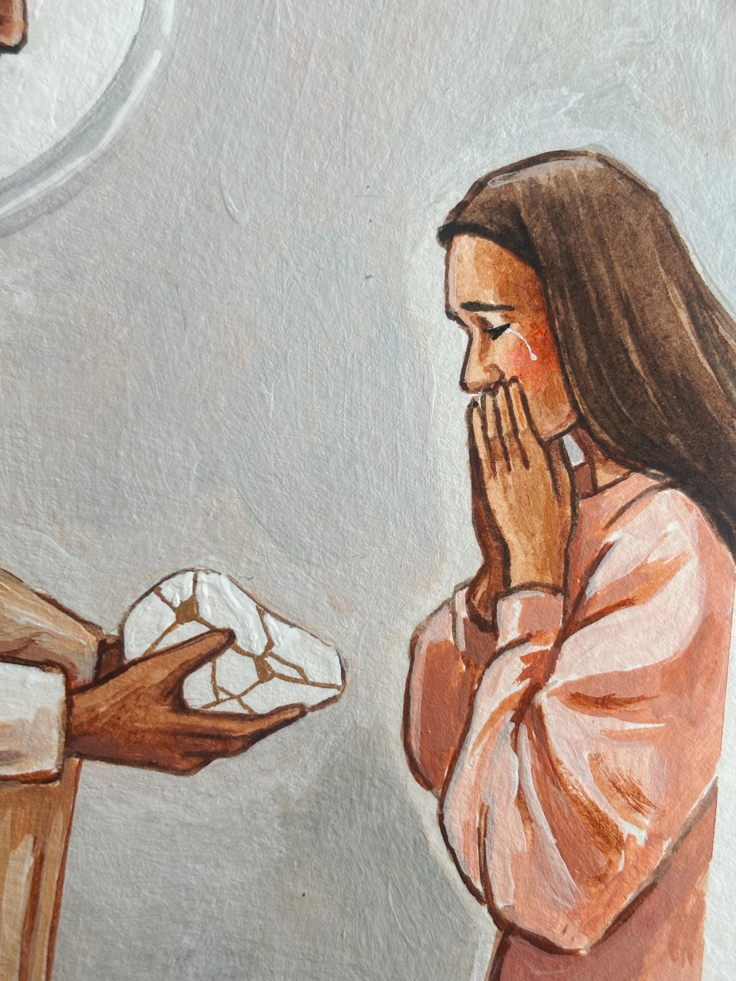 'Only He Can Heal My Broken Heart' 5x7 inch original painting