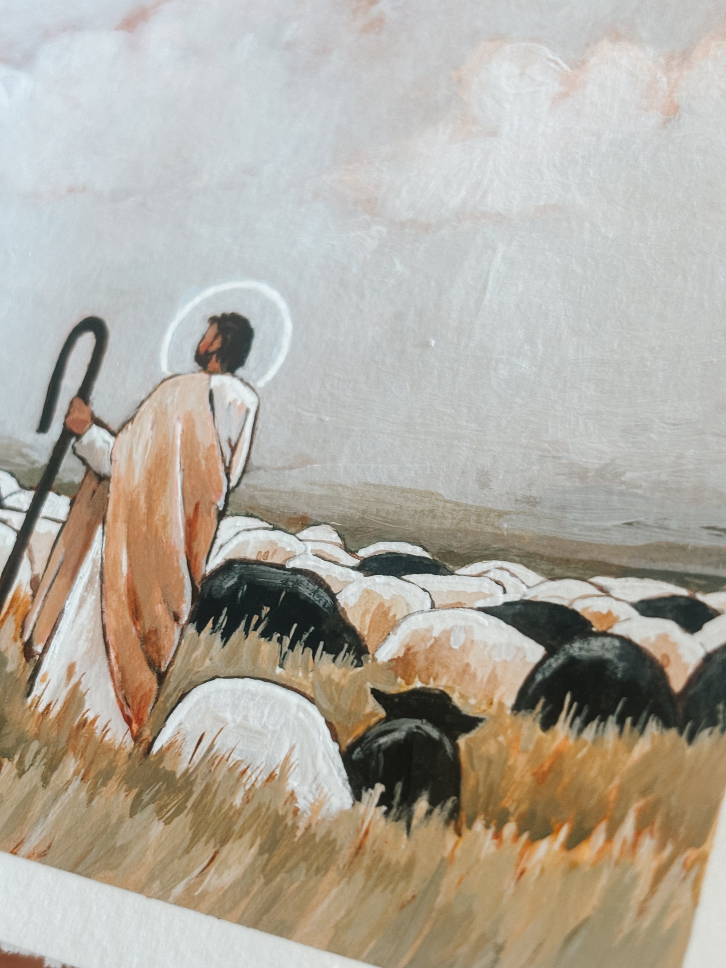 'Our Steadfast Shepherd' 5x7 inch original painting