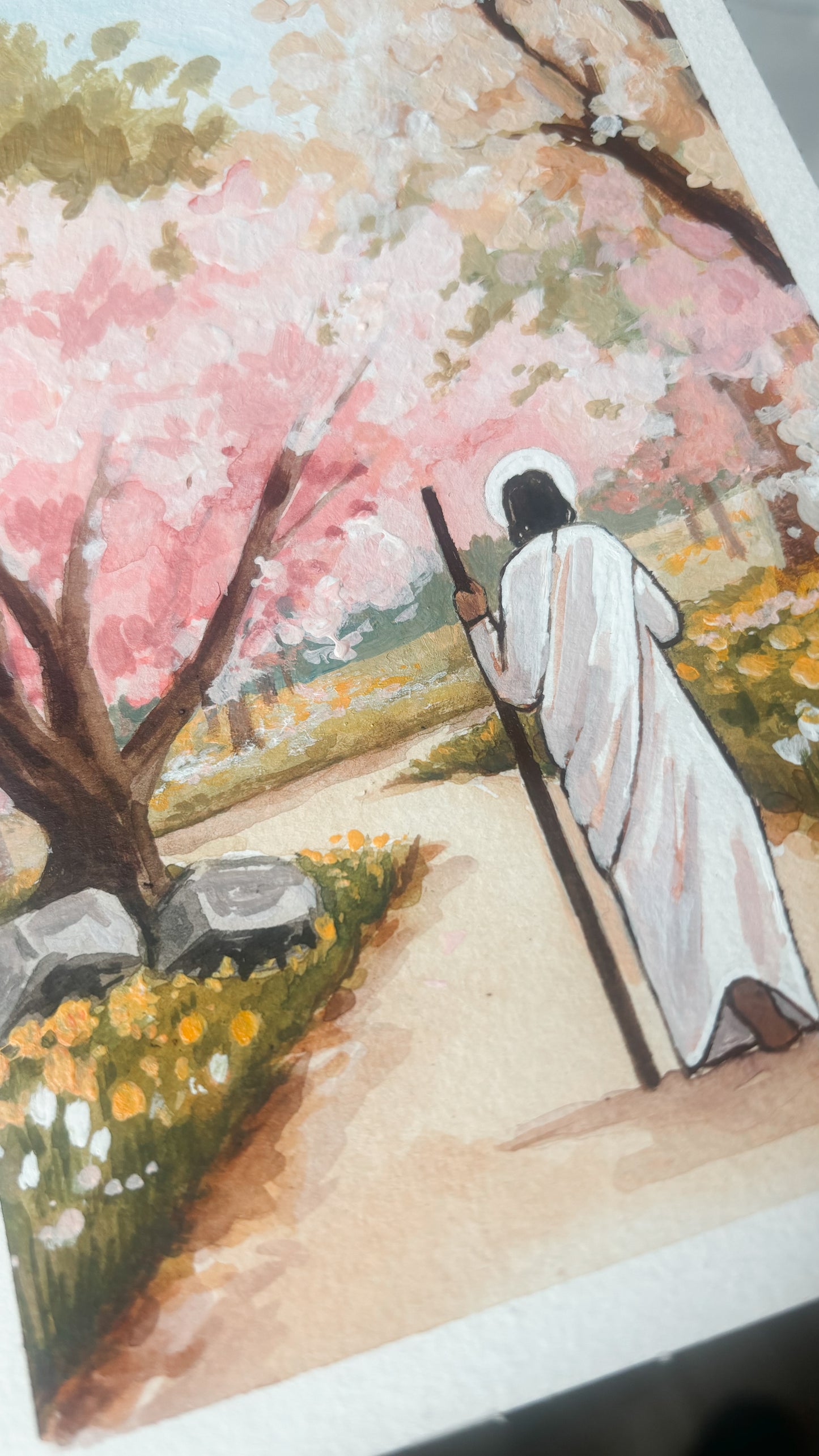 'He Is In Every Spring' 5x7 inch original painting