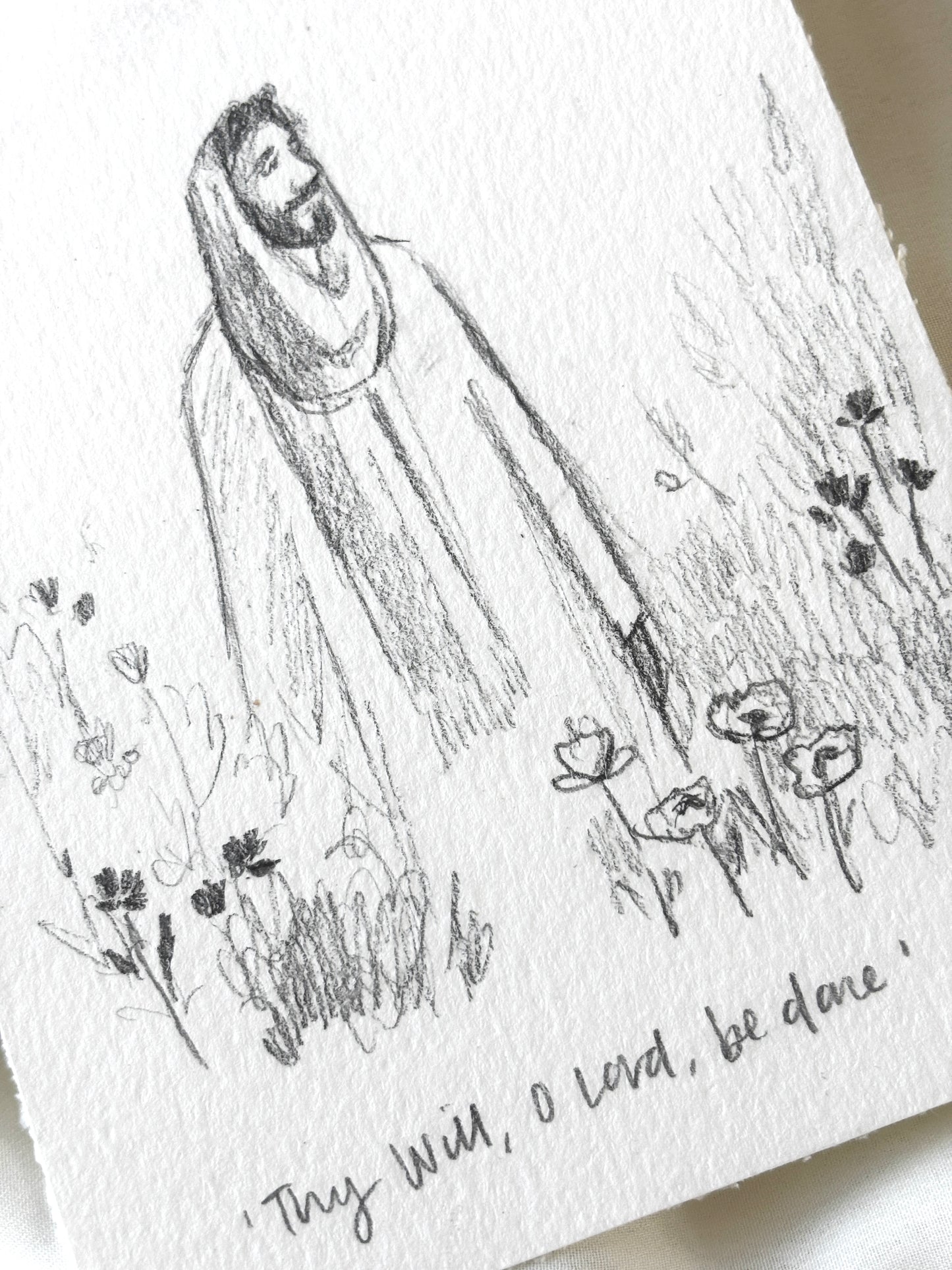 'Thy Will, O Lord, Be Done' 4x5 inch original sketch