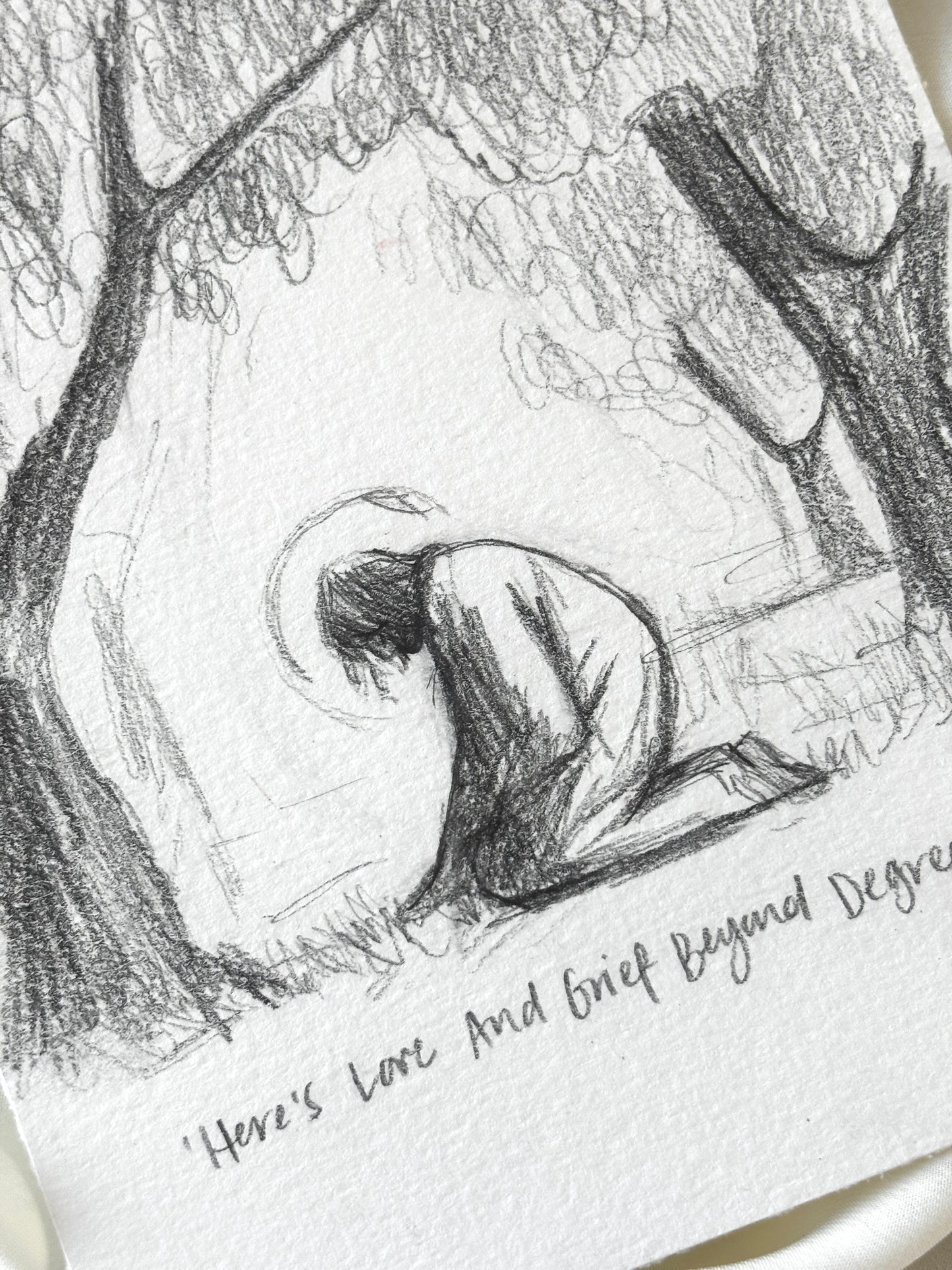 'Here's Love And Grief Beyond Degree' 5x7 inch original sketch