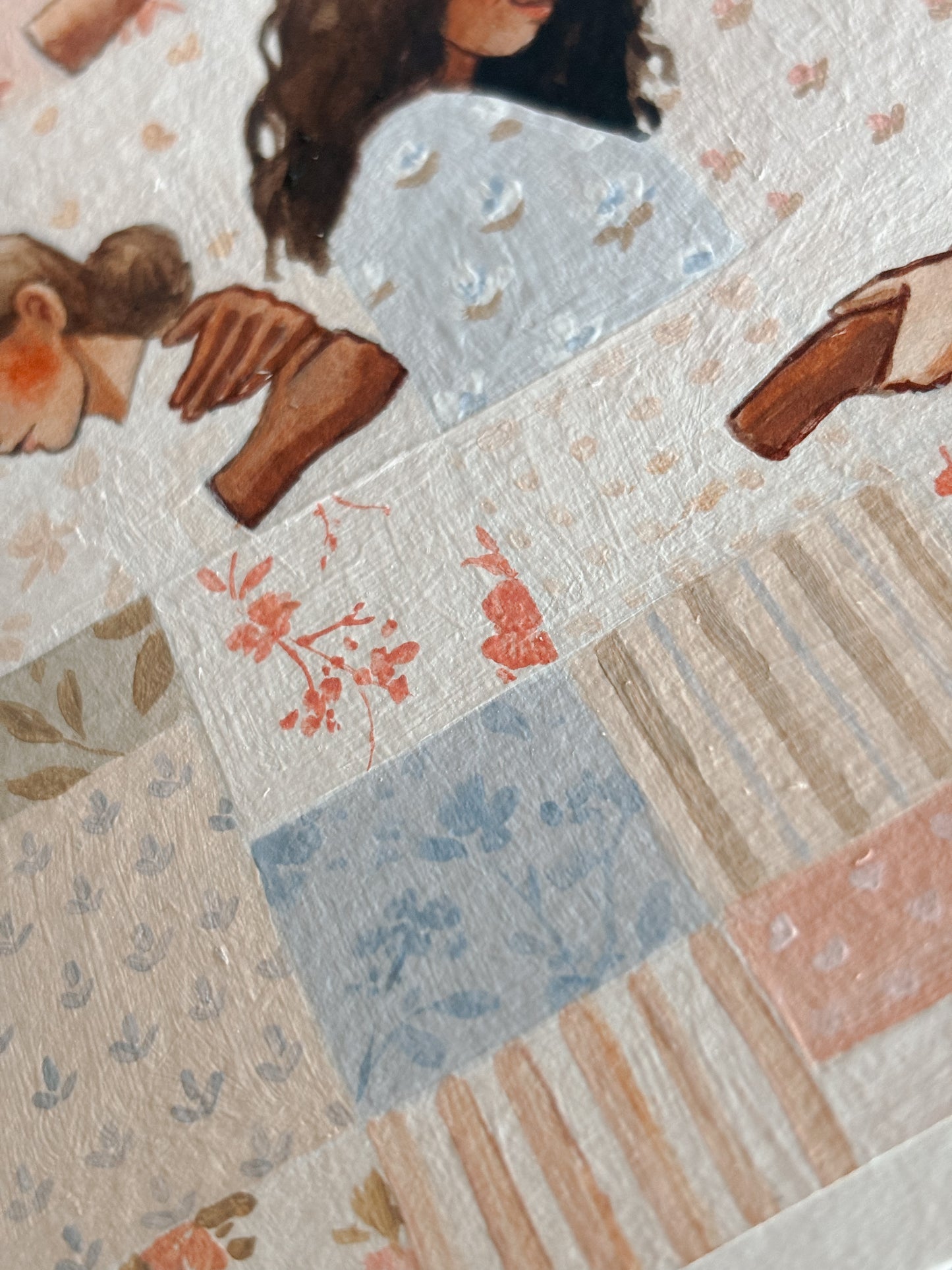 'A Patchwork Of Hearts' 5x7 inch original painting