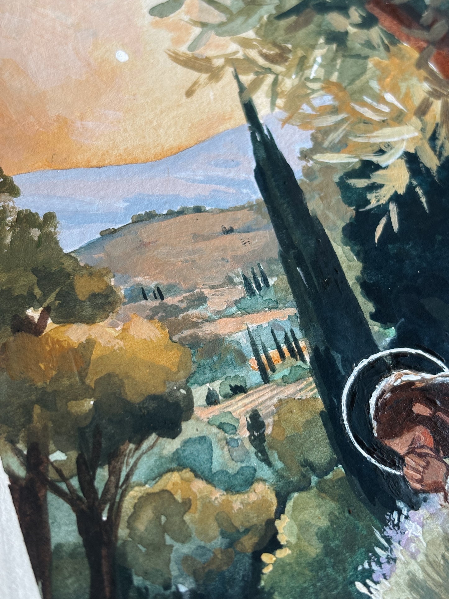 'Sorrow In The Garden' 5x7 inch original painting