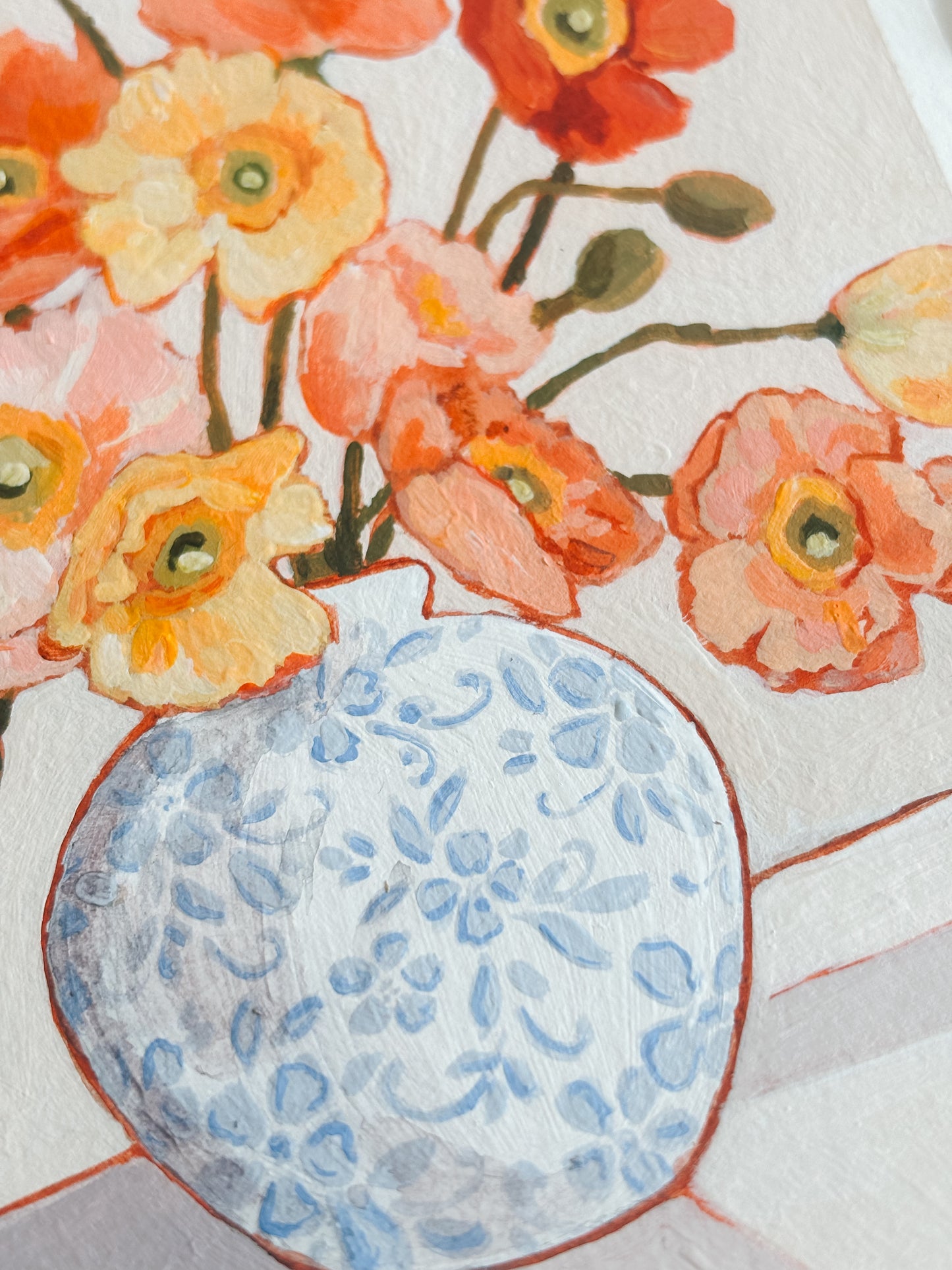 'Icelandic Poppies' 4x6 inch original painting