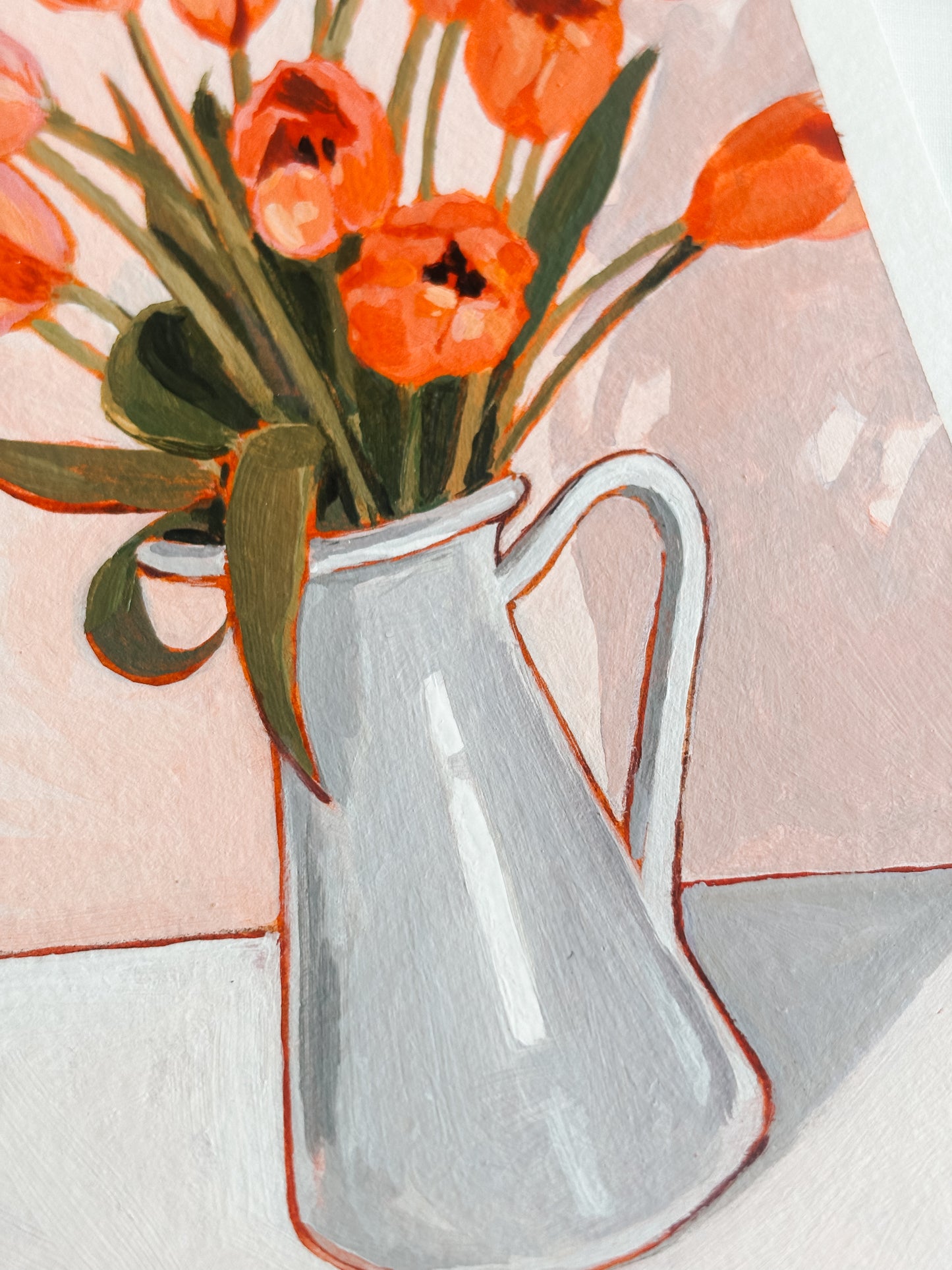 'Spring Tulips' 4x6 inch original painting