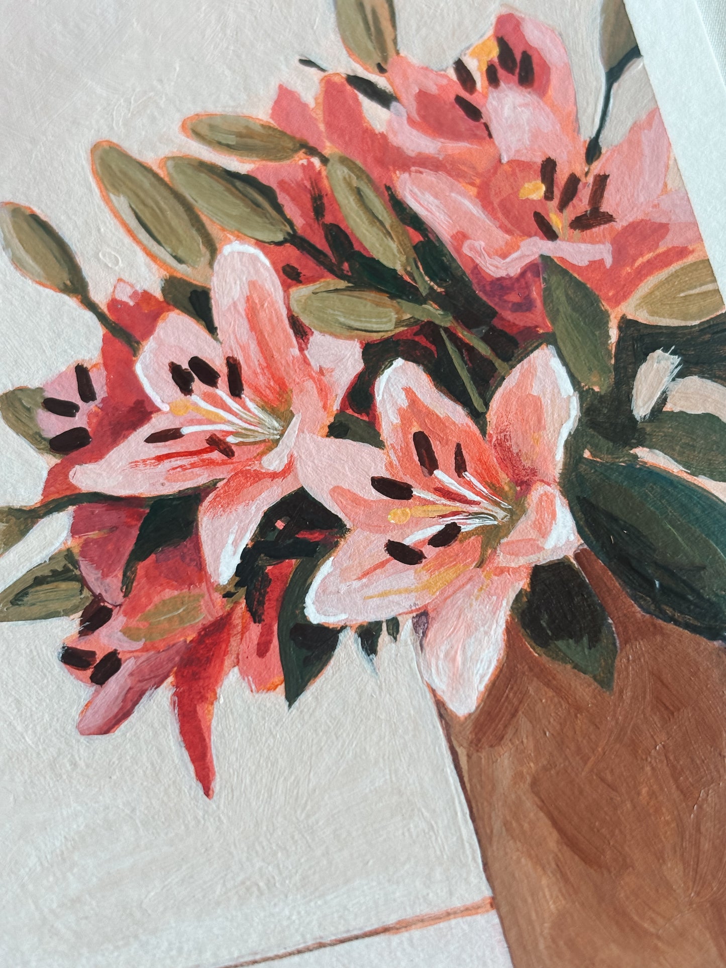 'Consider The Lilies' 4x6 inch original painting