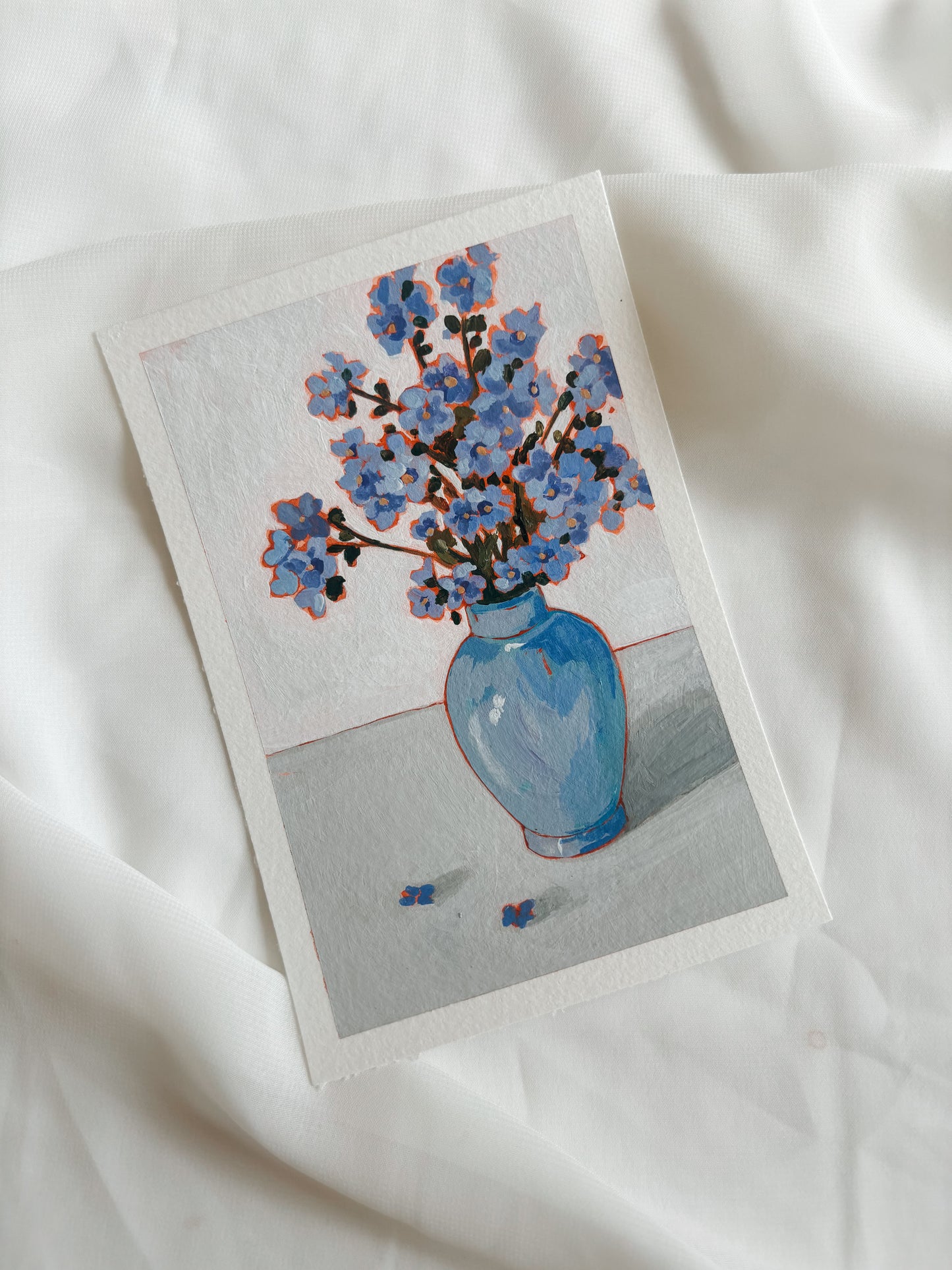 'Forget-Me-Not' 4x6 inch original painting
