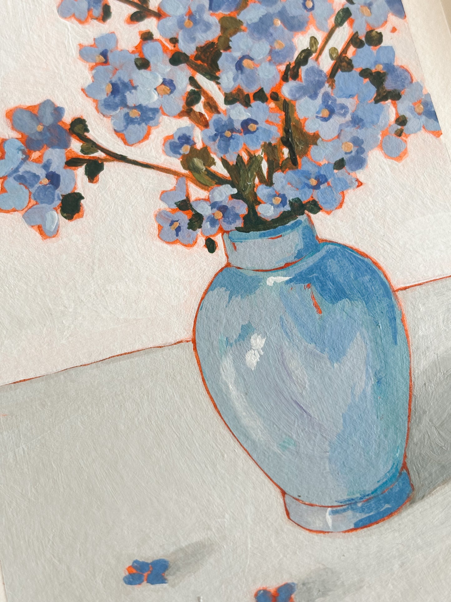 'Forget-Me-Not' 4x6 inch original painting