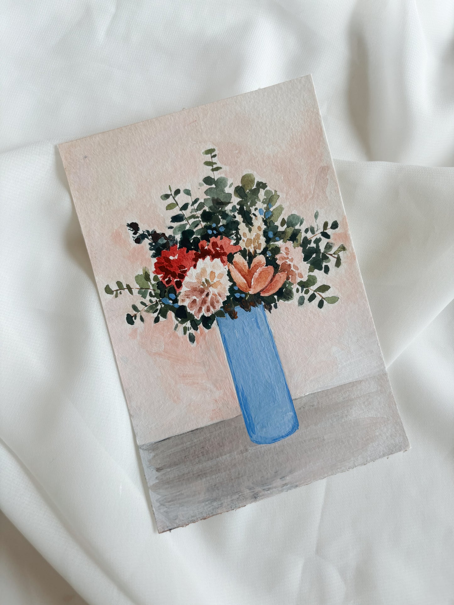 'Easter Florals' 4x6 inch original painting