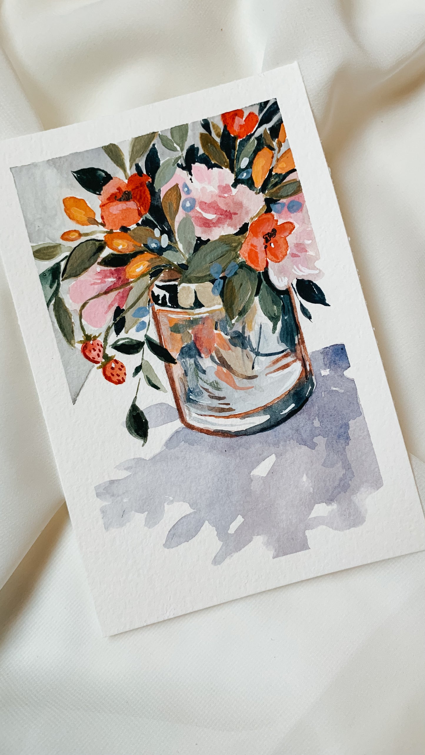 Colorful Bouquet 4x6 original painting