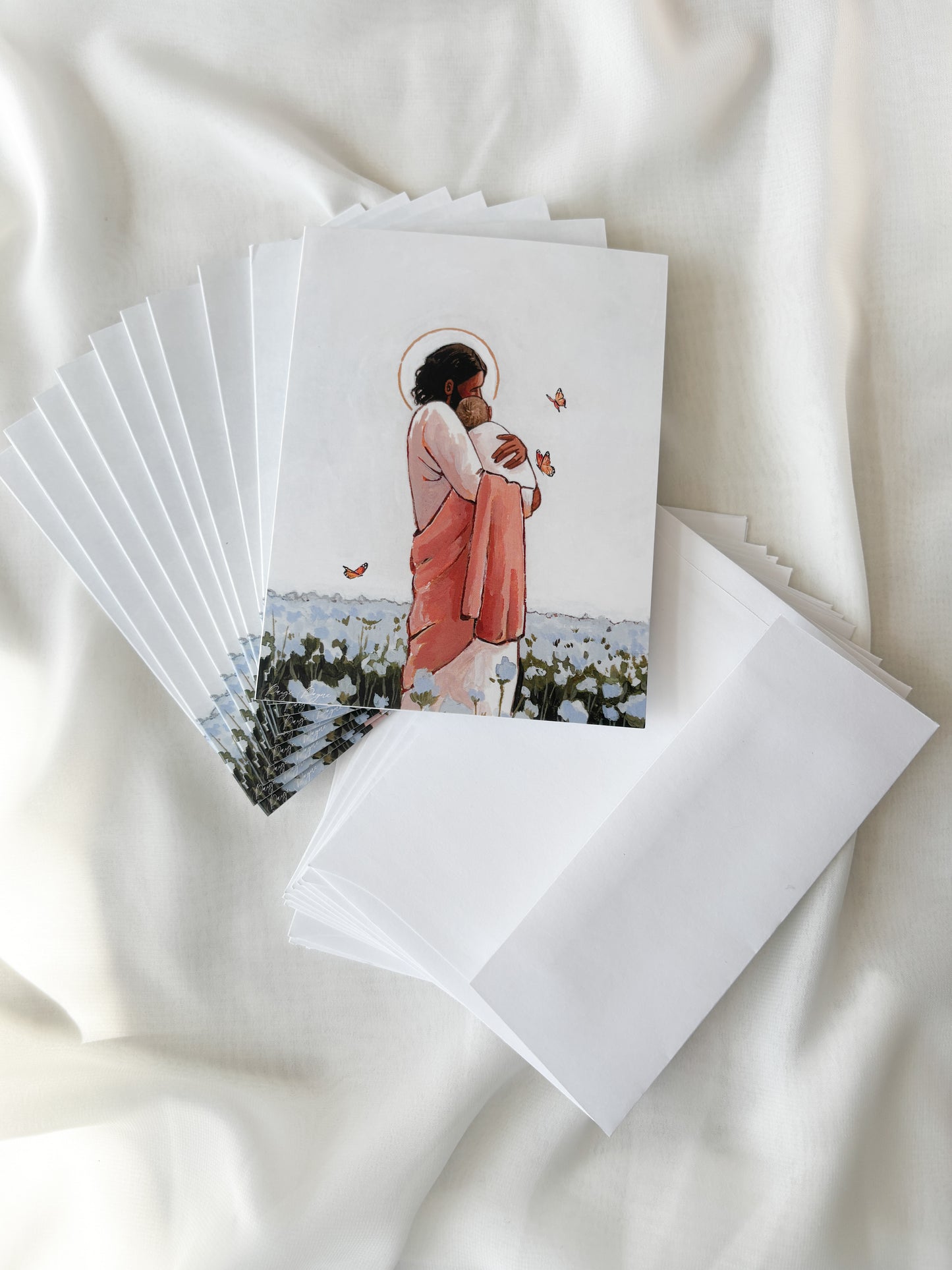 'Among The Forget Me Nots' (light hair) greeting card