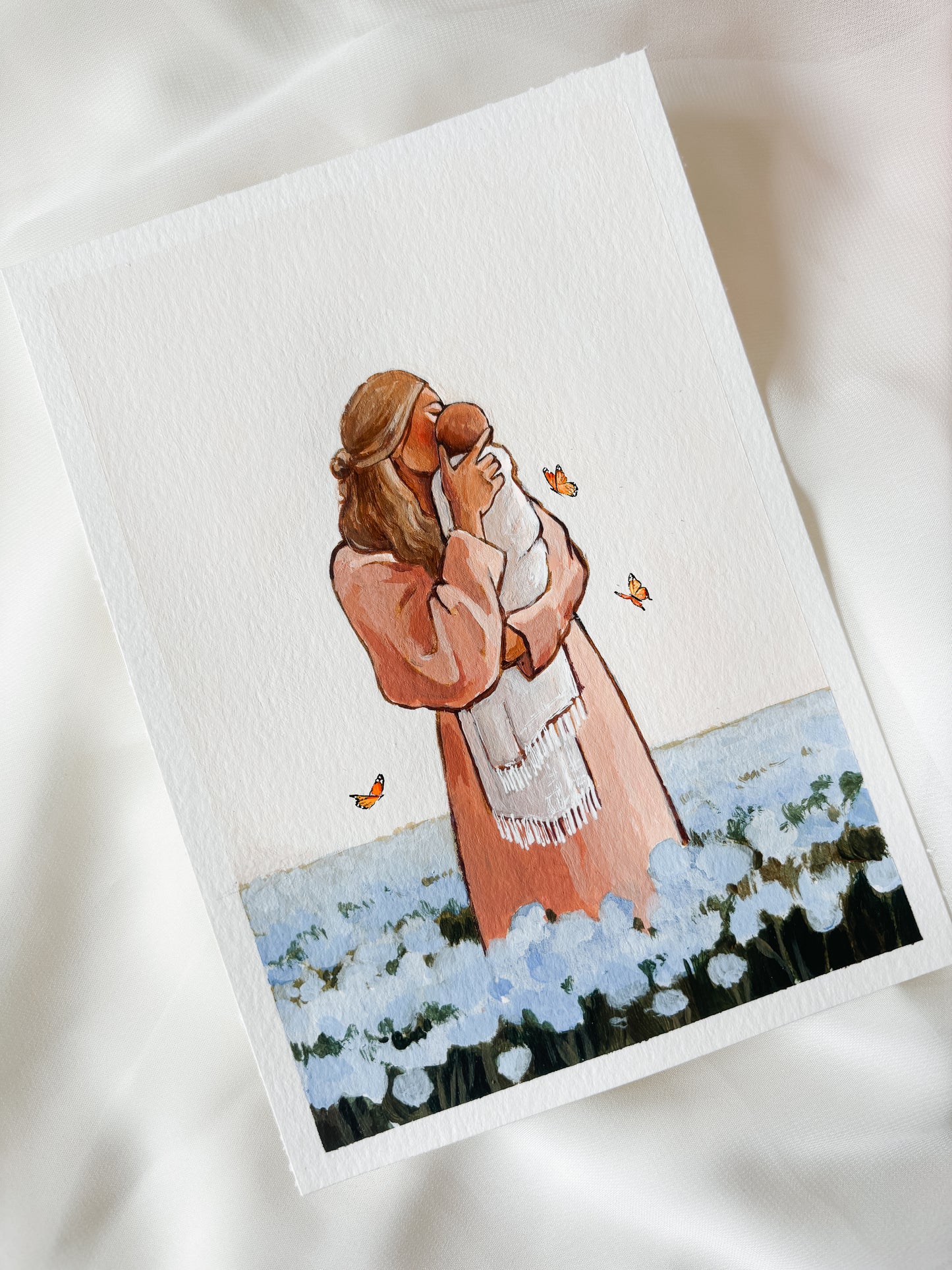 'I'll Meet You Among The Forget Me Nots' 5x7 inch original painting