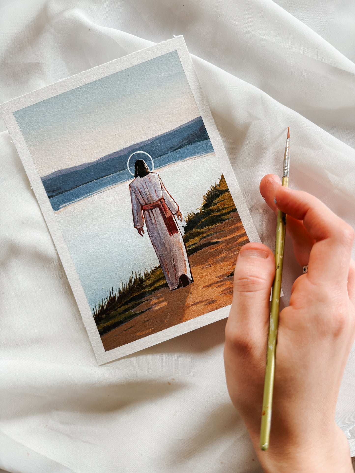 'He Leadeth Me Beside Still Waters' 5x7 inch original painting