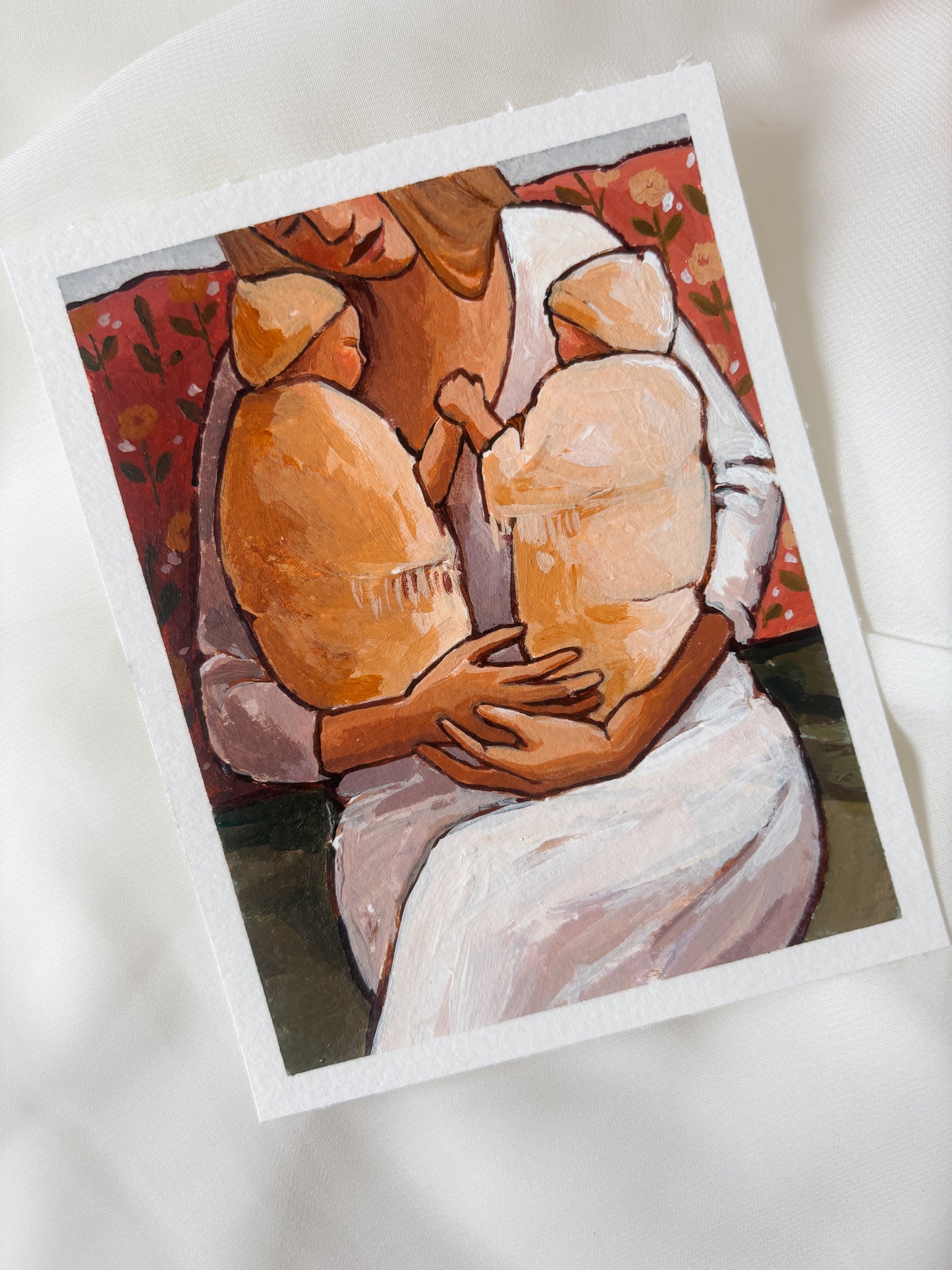'Hearts Entwined' 4x5 inch original painting
