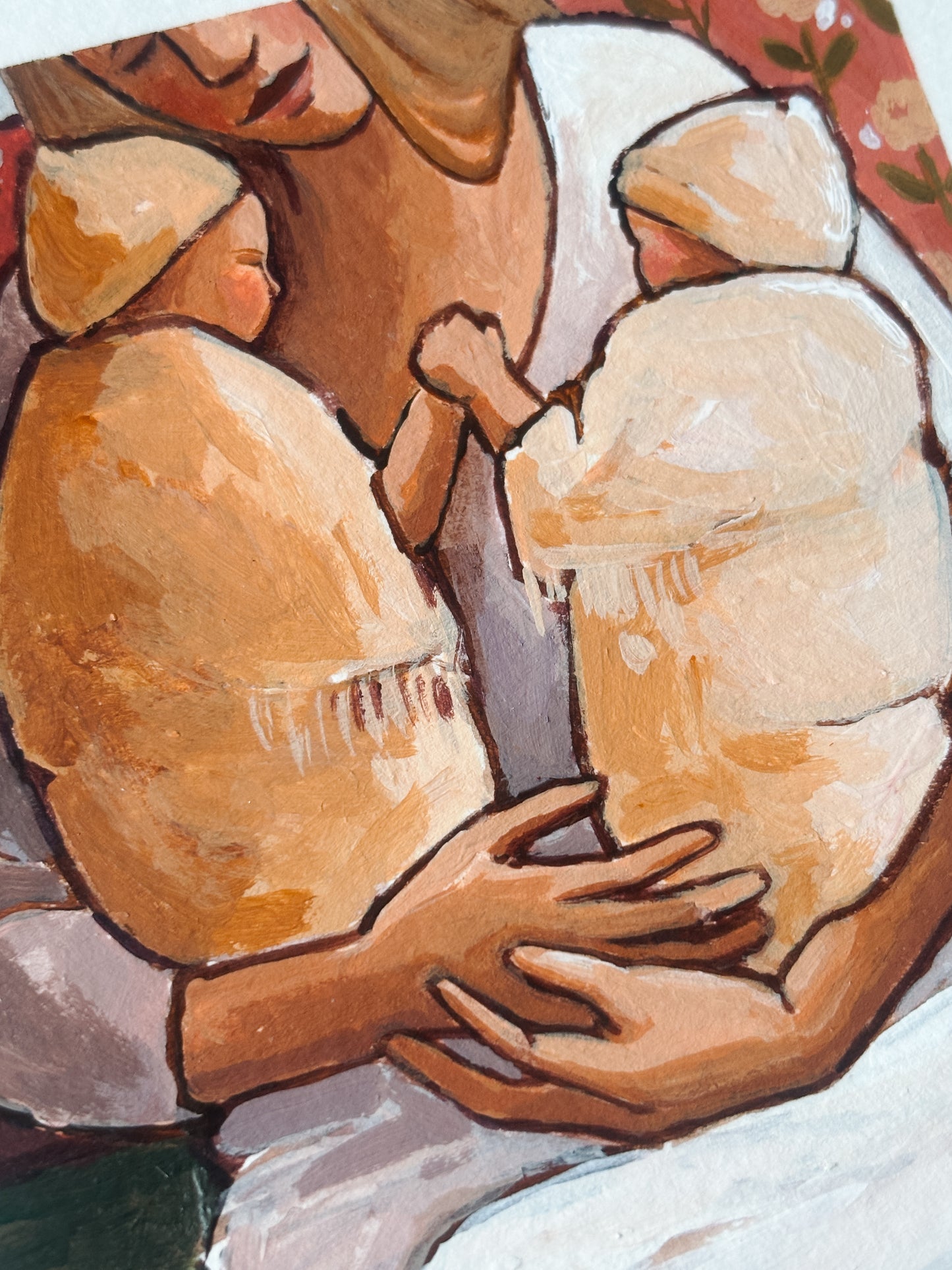 'Hearts Entwined' 4x5 inch original painting