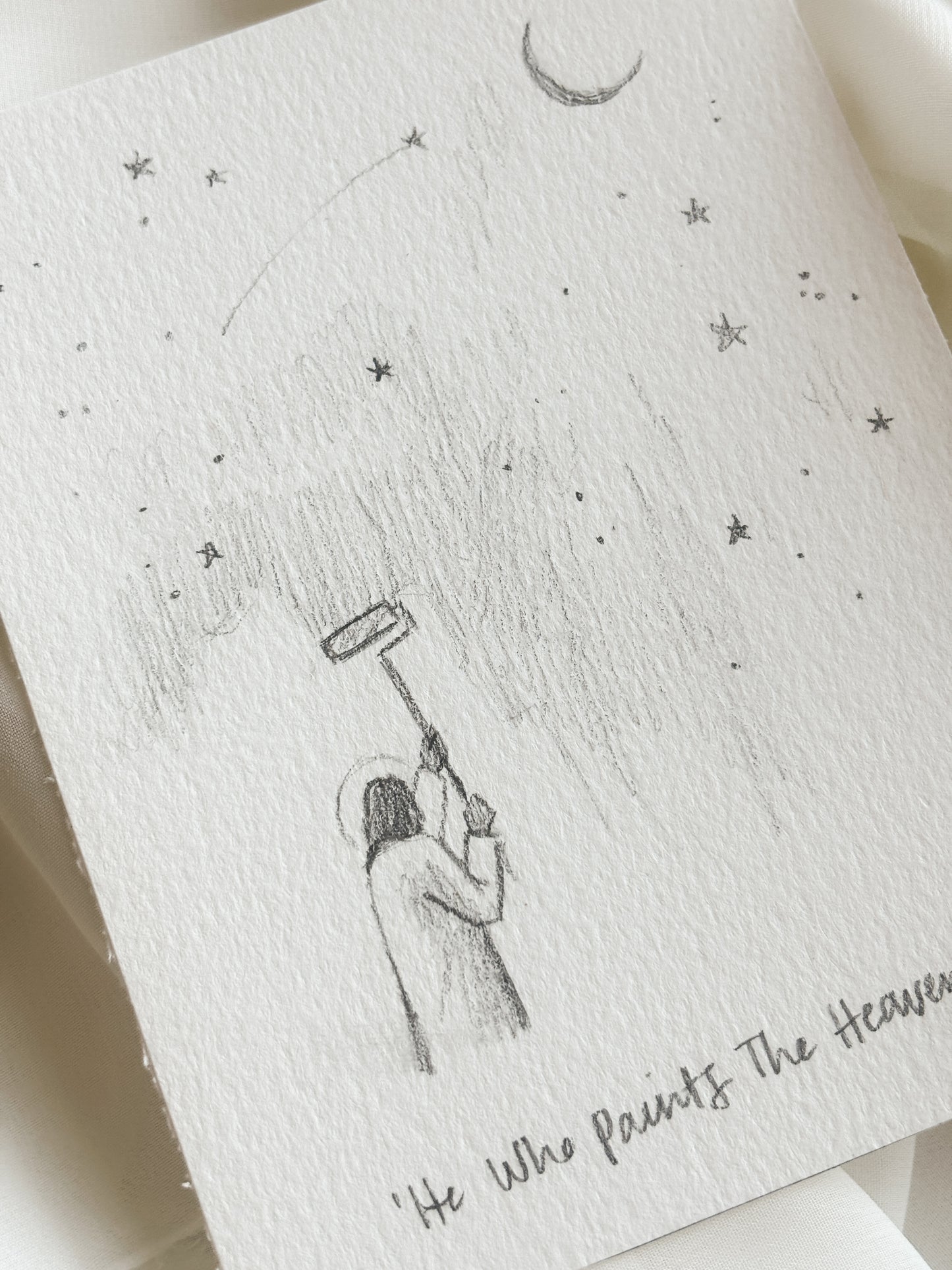 'He Who Paints The Heavens' 4x5 inch original sketch